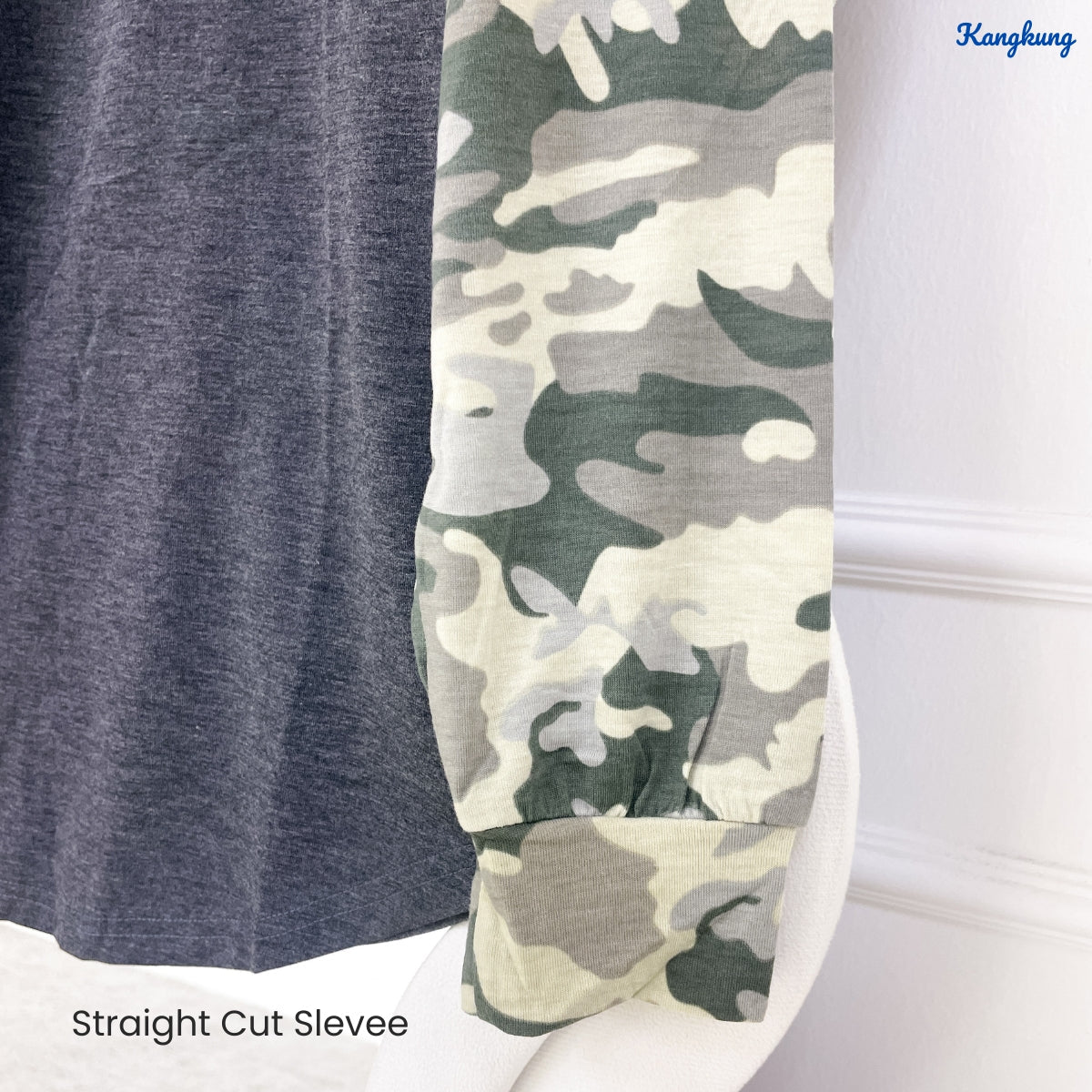 KANGKUNG ZELINA CAMOUFLAGE RAGLAN LONG SLEEVE TOP-C1017 (275)