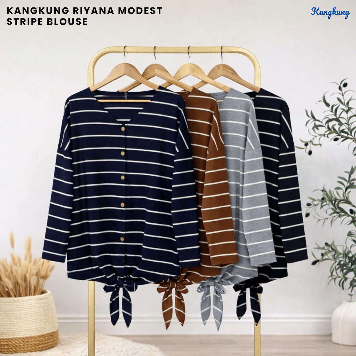 KANGKUNG RIYANA MODEST STRIPE BLOUSE - C1019 (293)