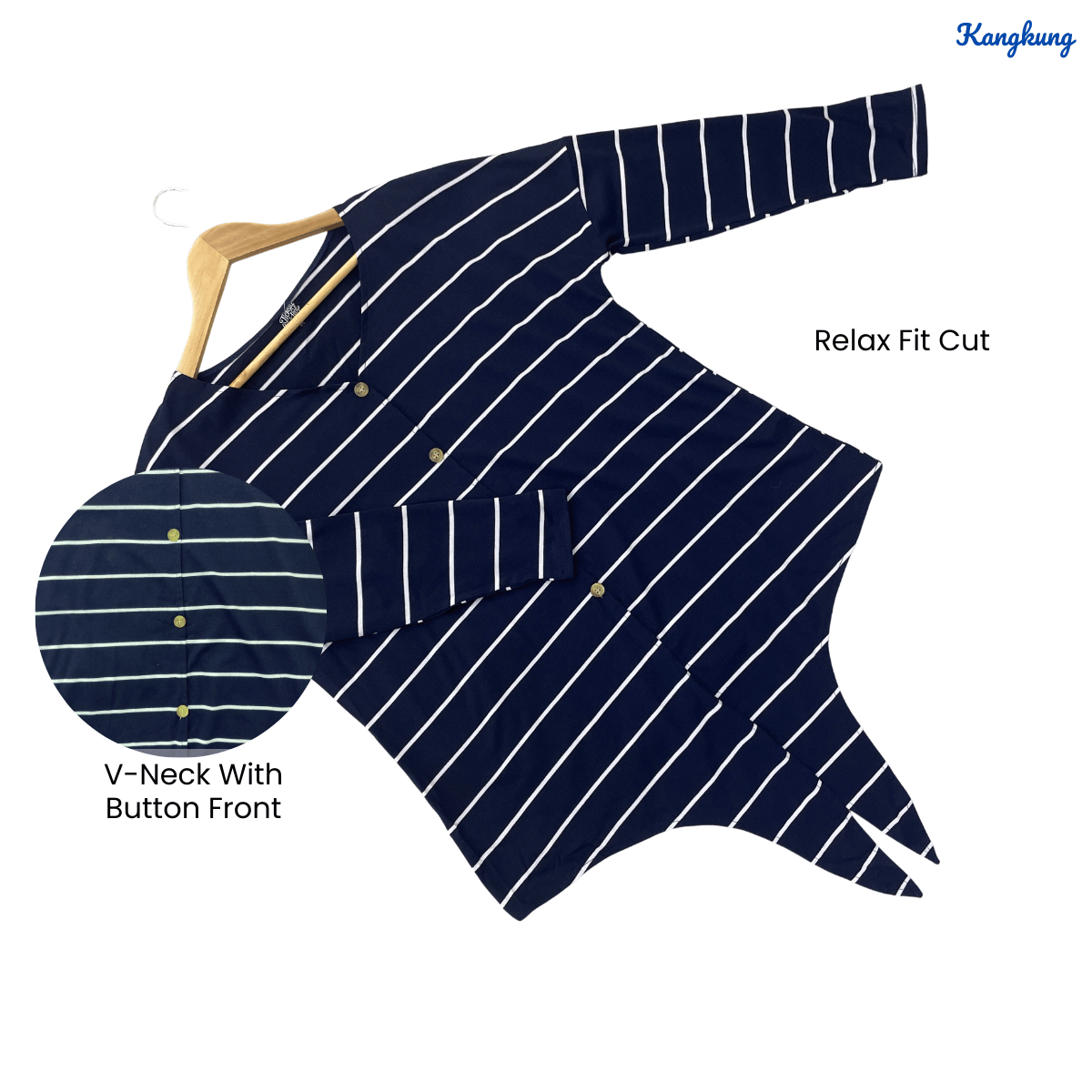 KANGKUNG RIYANA MODEST STRIPE BLOUSE - C1019 (293)