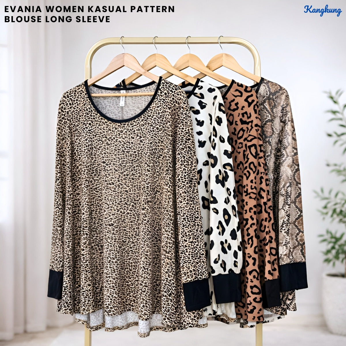 KANGKUNG EVANIA WOMEN KASUAL PATTERN BLOUSE -C1021 (315)