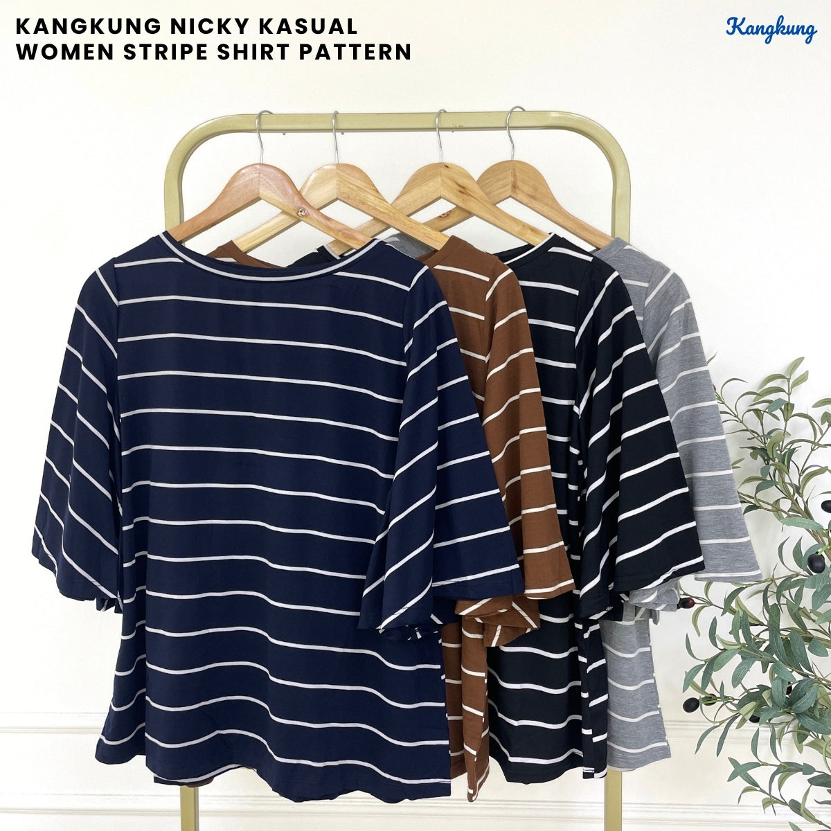 KANGKUNG NICKY KASUAL WOMEN STRIPE SHIRT PATTERN - C1043