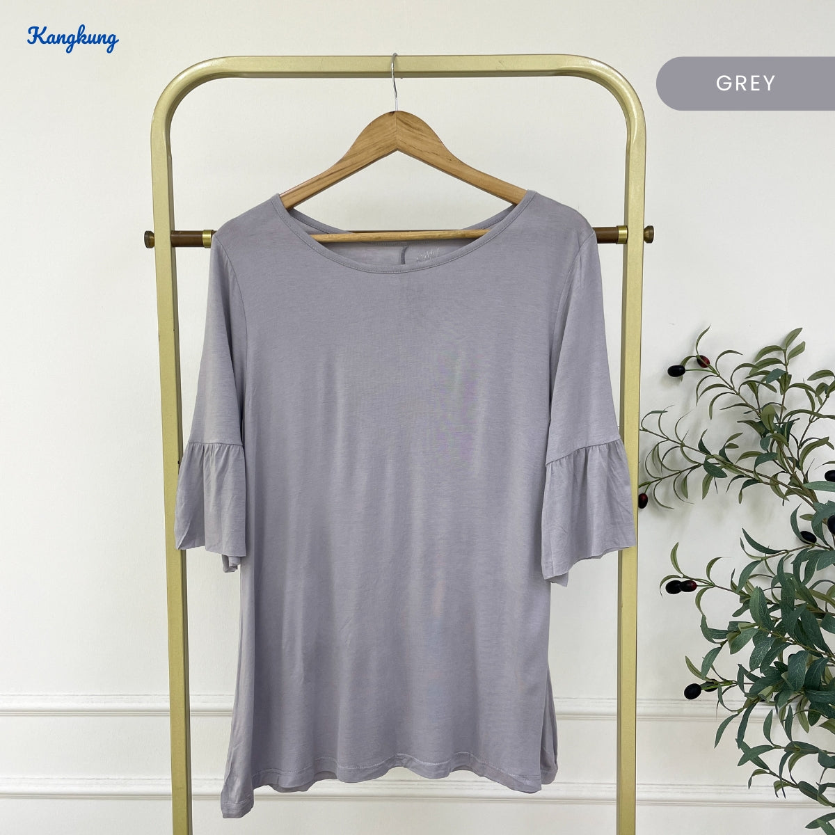 KANGKUNG NISA KASUAL WOMEN SHIRT RUFFLE SLEEVE - C1044