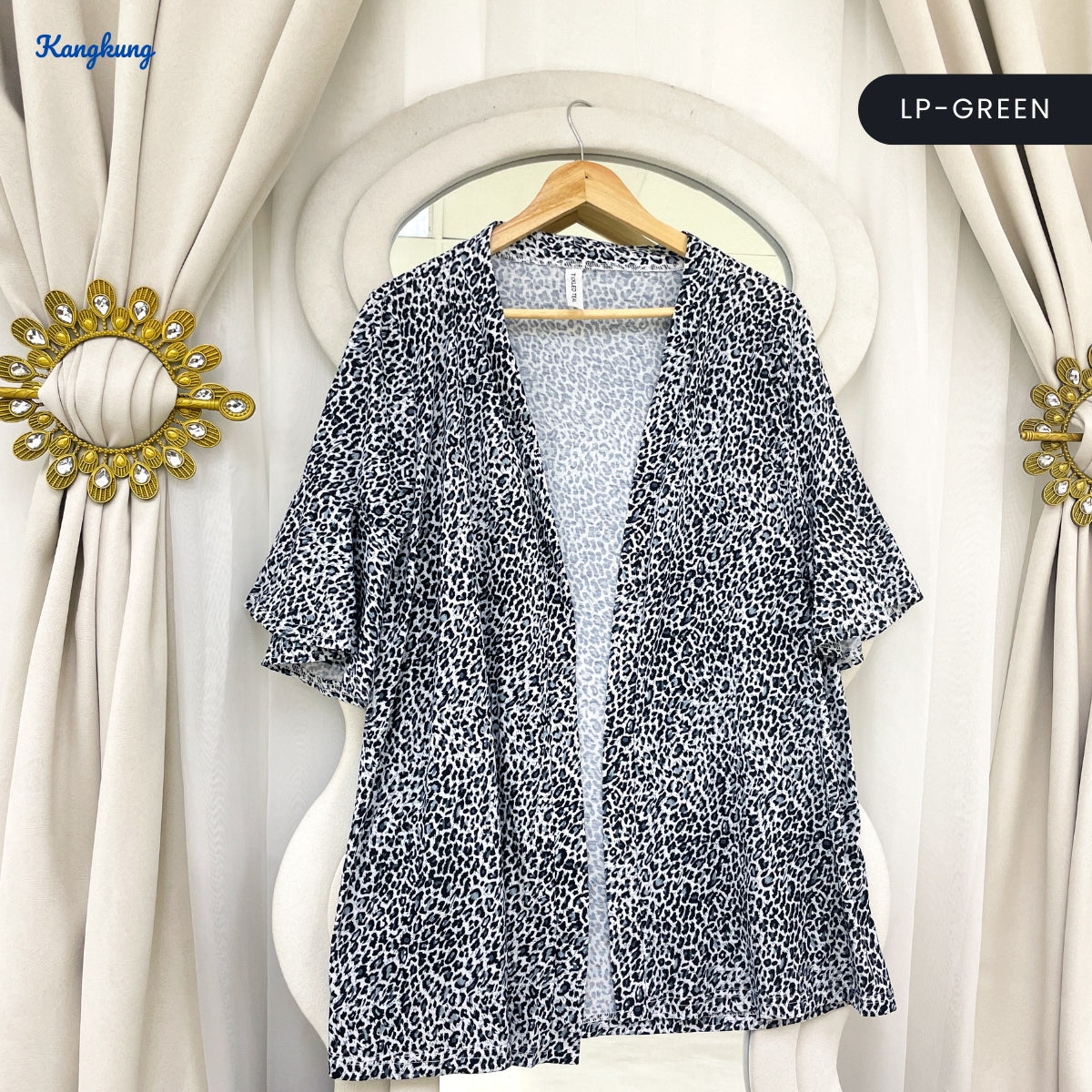 KANGKUNG ZURI KASUAL CARDIGAN SHORT SLEEVE WITH RUFFLE - C1047