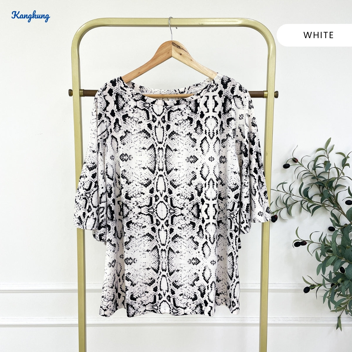 KANGKUNG IKIRA KASUAL WOMEN PATTERN SHIRT FLOWY SLEEVE - C1049