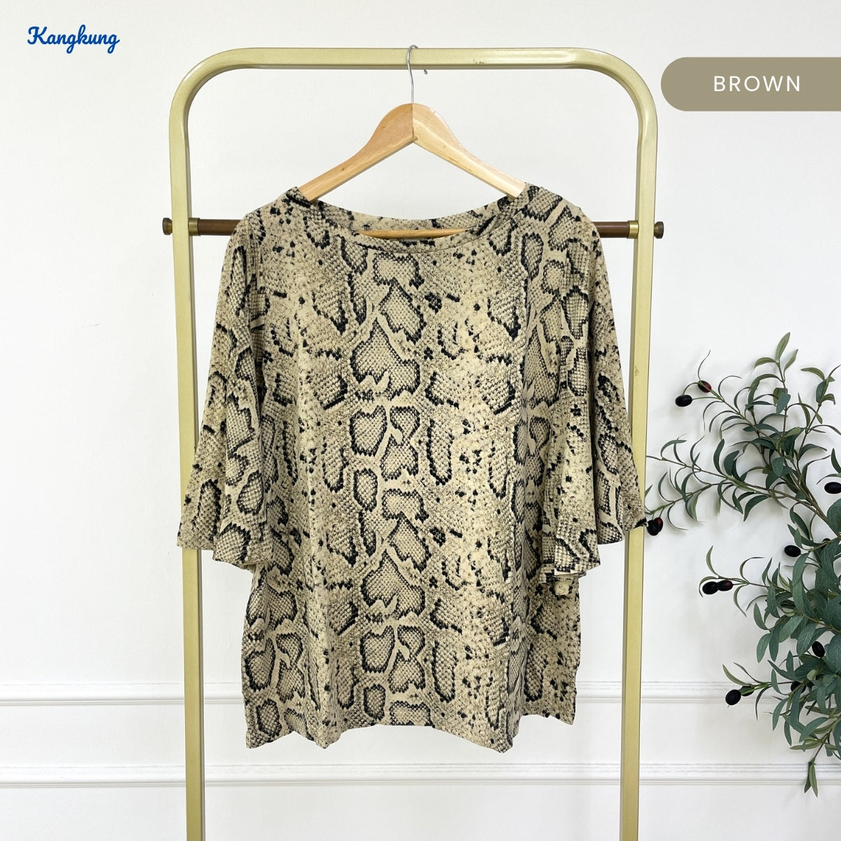 KANGKUNG IKIRA KASUAL WOMEN PATTERN SHIRT FLOWY SLEEVE - C1049