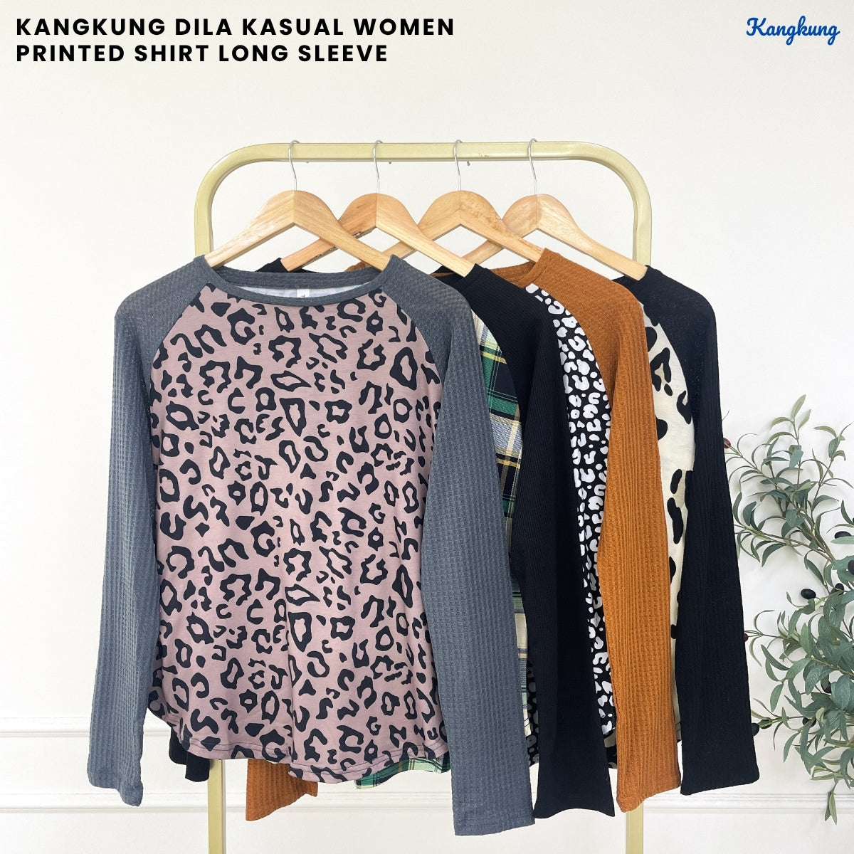 KANGKUNG DILA KASUAL WOMEN PRINTED SHIRT LONG SLEEVE - C1053