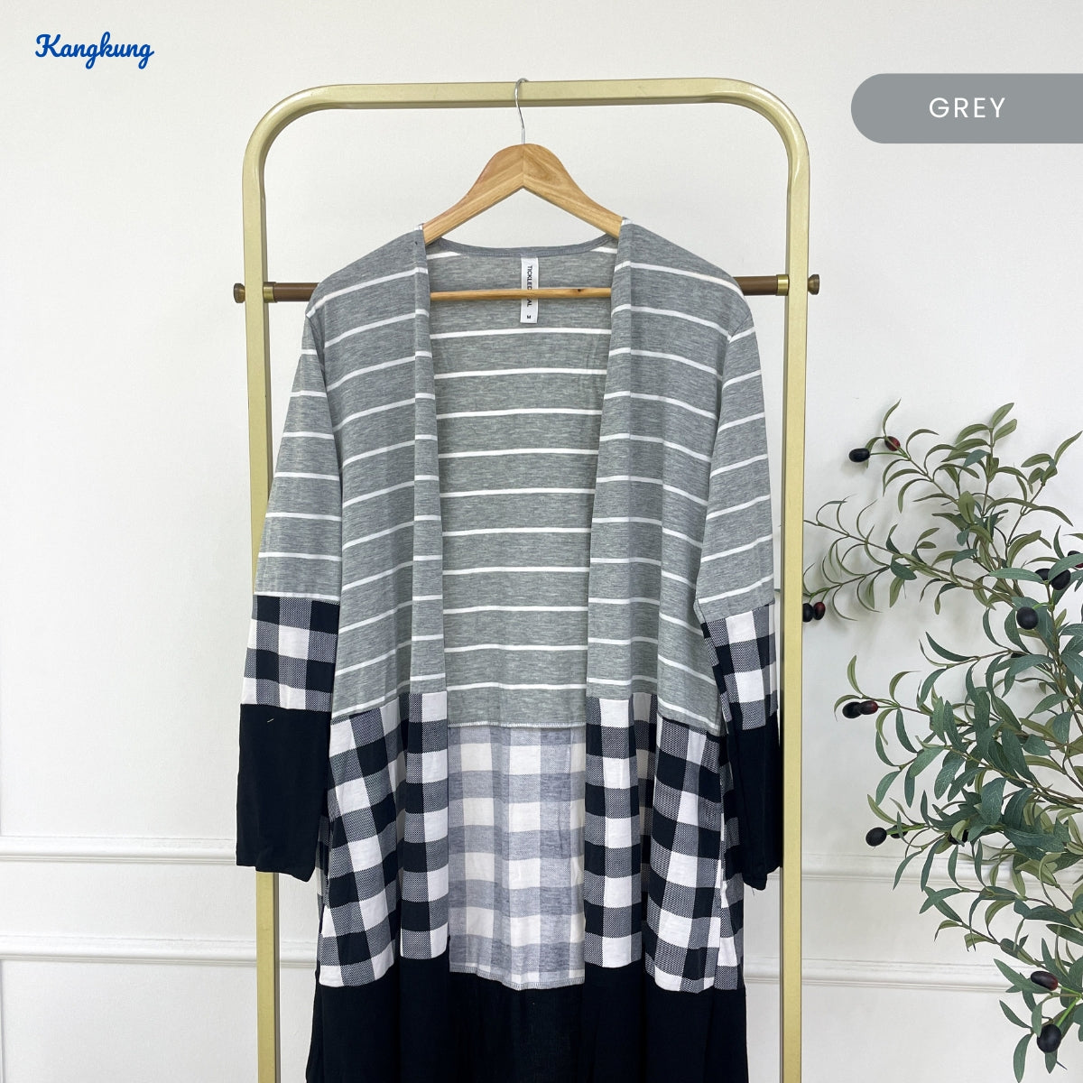 KANGKUNG AIZA KASUAL STRIPE PATTERN CARDIGAN LONG SLEEVE - C1054