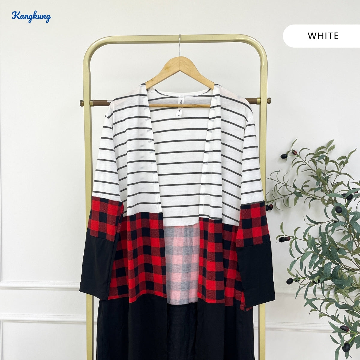 KANGKUNG AIZA KASUAL STRIPE PATTERN CARDIGAN LONG SLEEVE - C1054