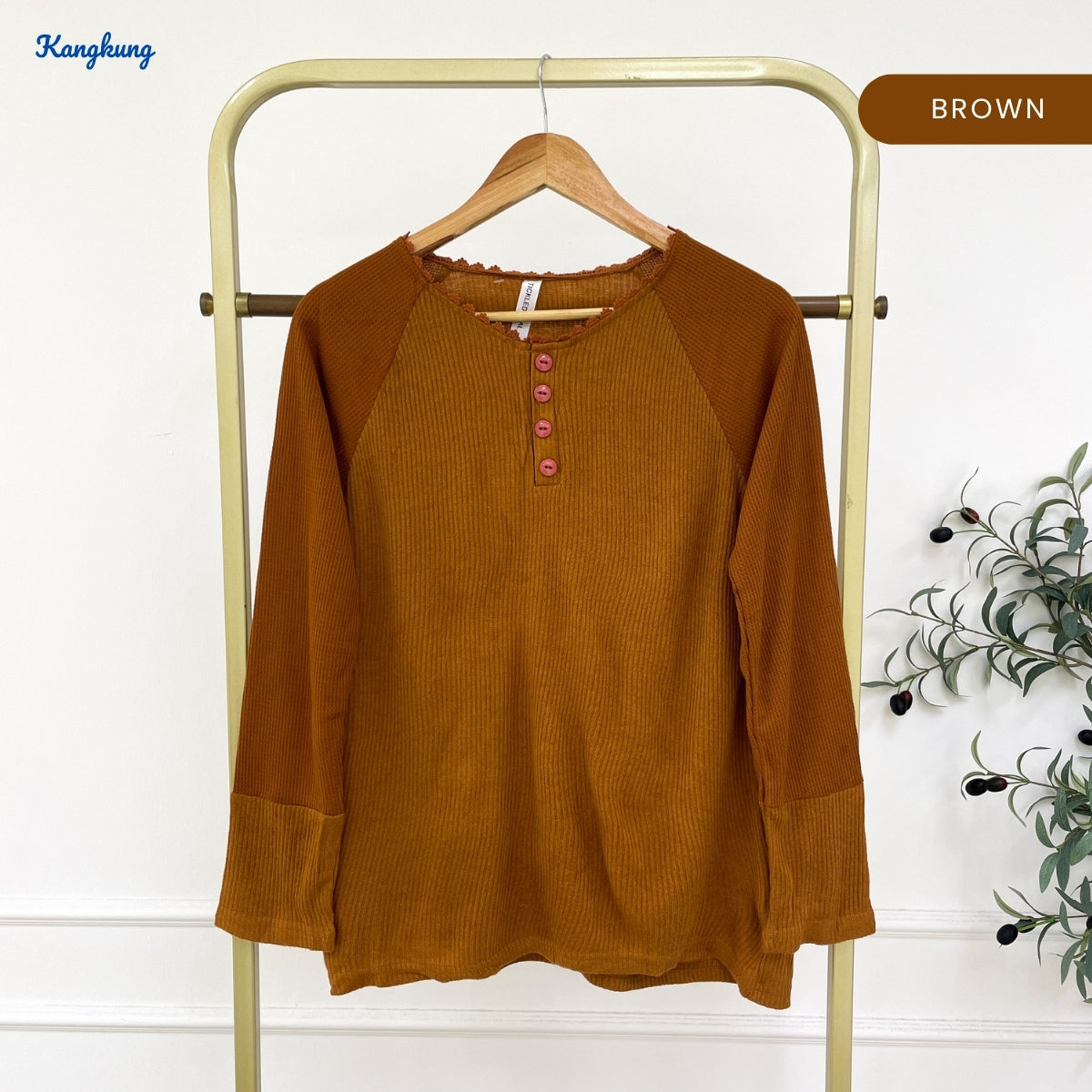KANGKUNG TIRAH KASUAL WOMEN PLAIN SHIRT LONG SLEEVE - C1056