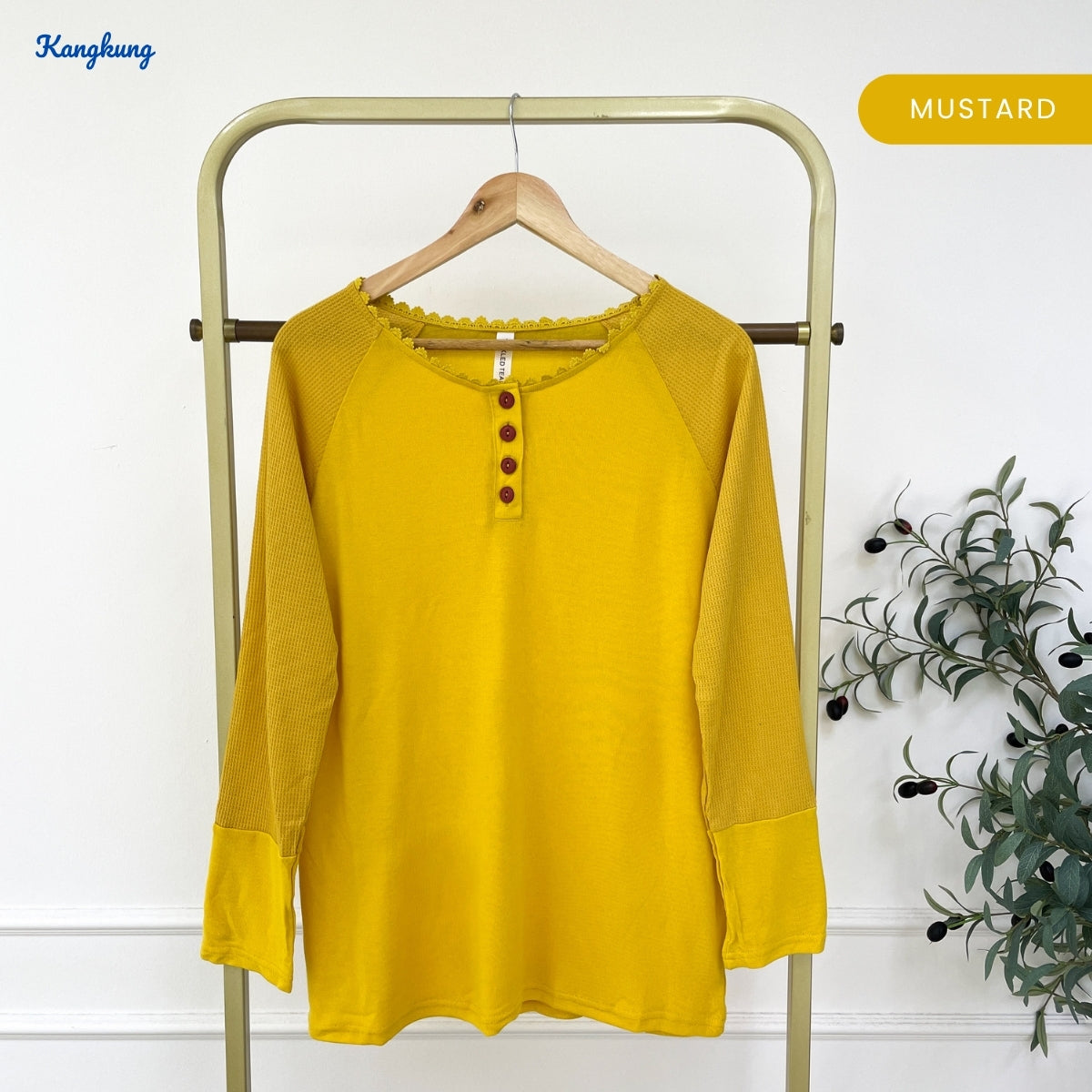 KANGKUNG TIRAH KASUAL WOMEN PLAIN SHIRT LONG SLEEVE - C1056