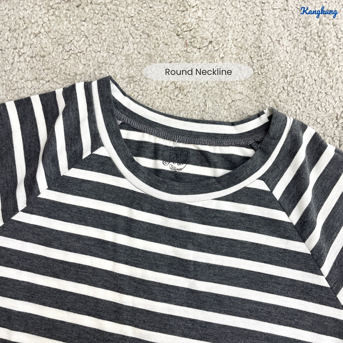KANGKUNG FARIZA KASUAL WOMEN STRIPE SHIRT QUARTER SLEEVE - C1057