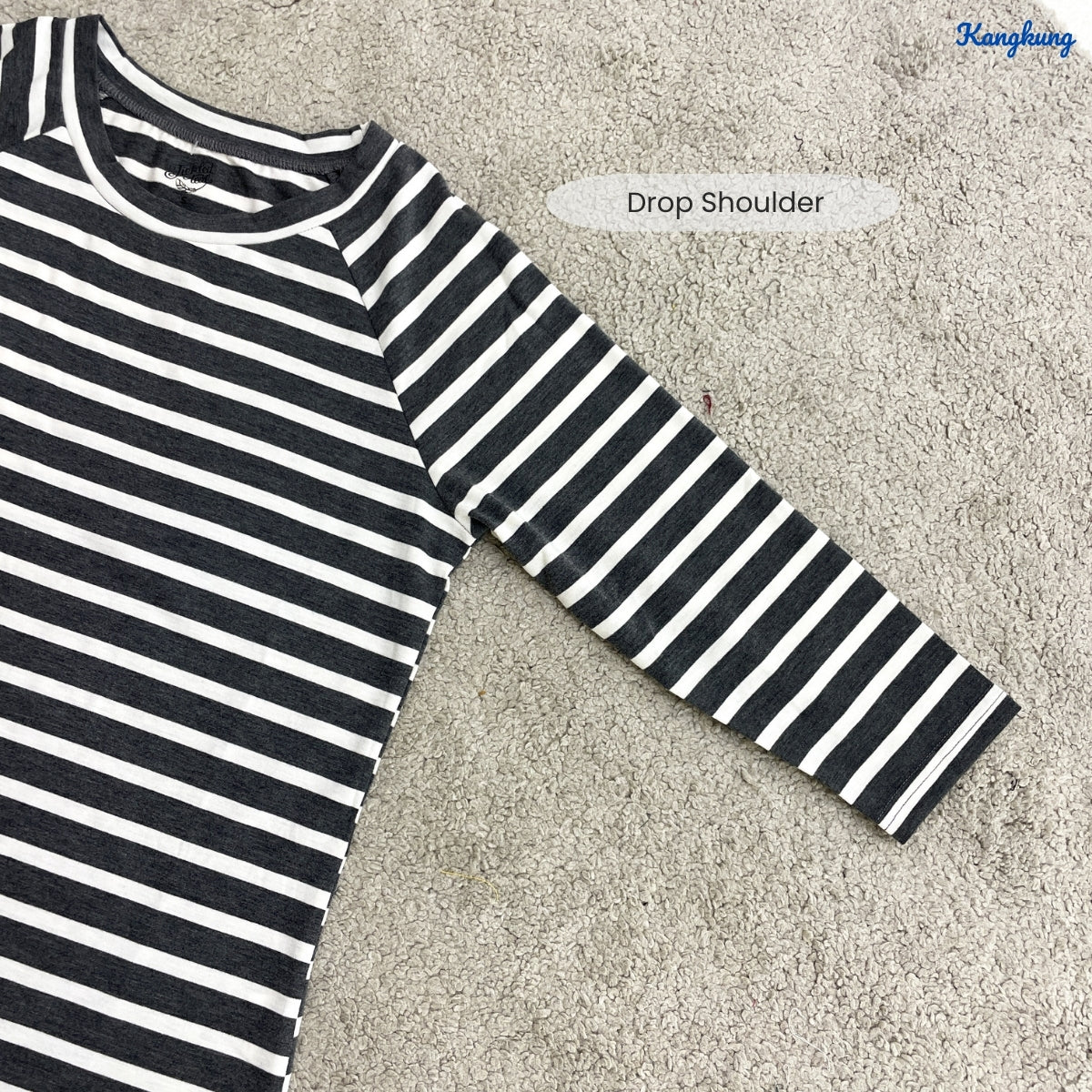 KANGKUNG FARIZA KASUAL WOMEN STRIPE SHIRT QUARTER SLEEVE - C1057