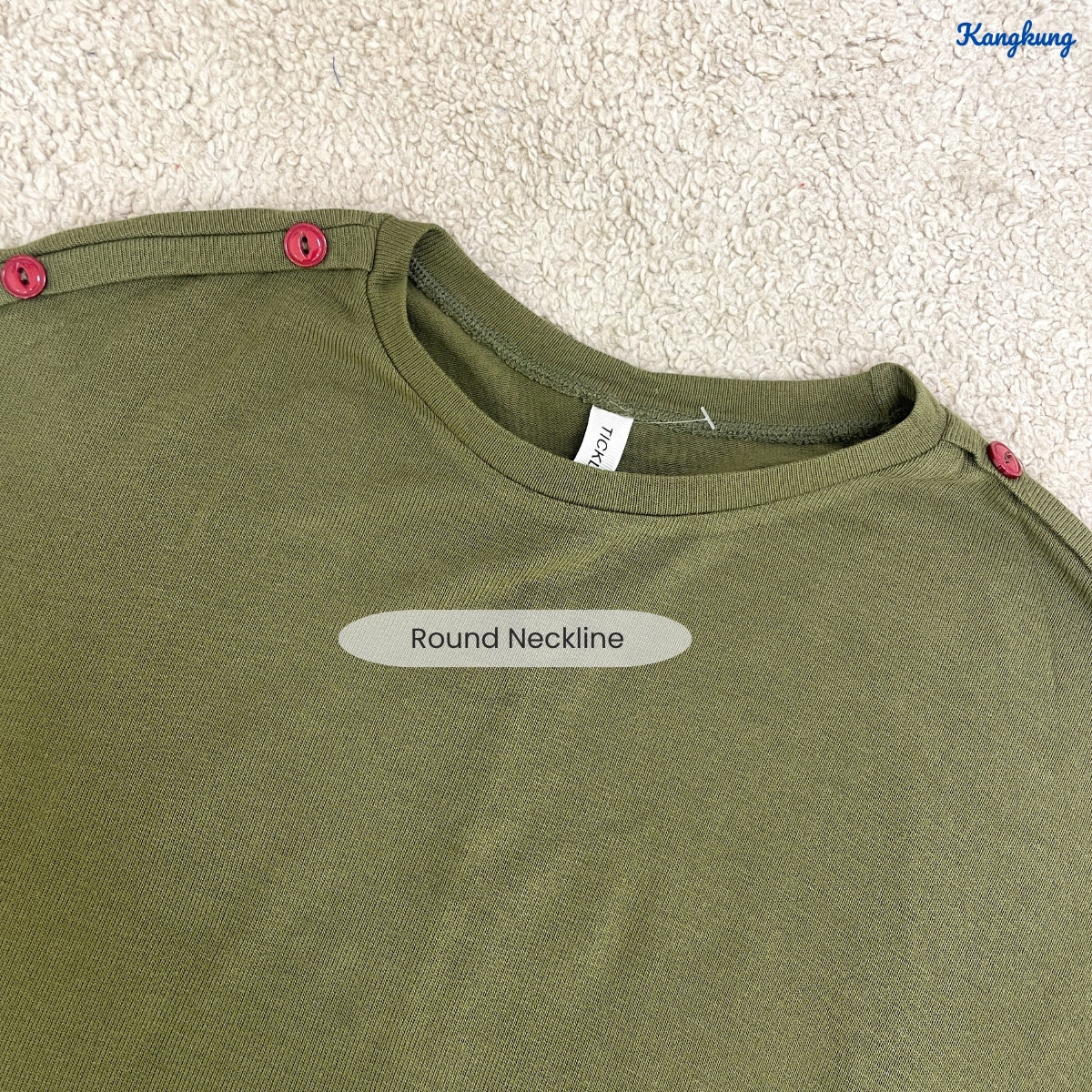 KANGKUNG AINI WOMEN PLAIN TOP BUTTON SHOULDER CASUAL BAJU MUSLIMAH - C1058 (337)