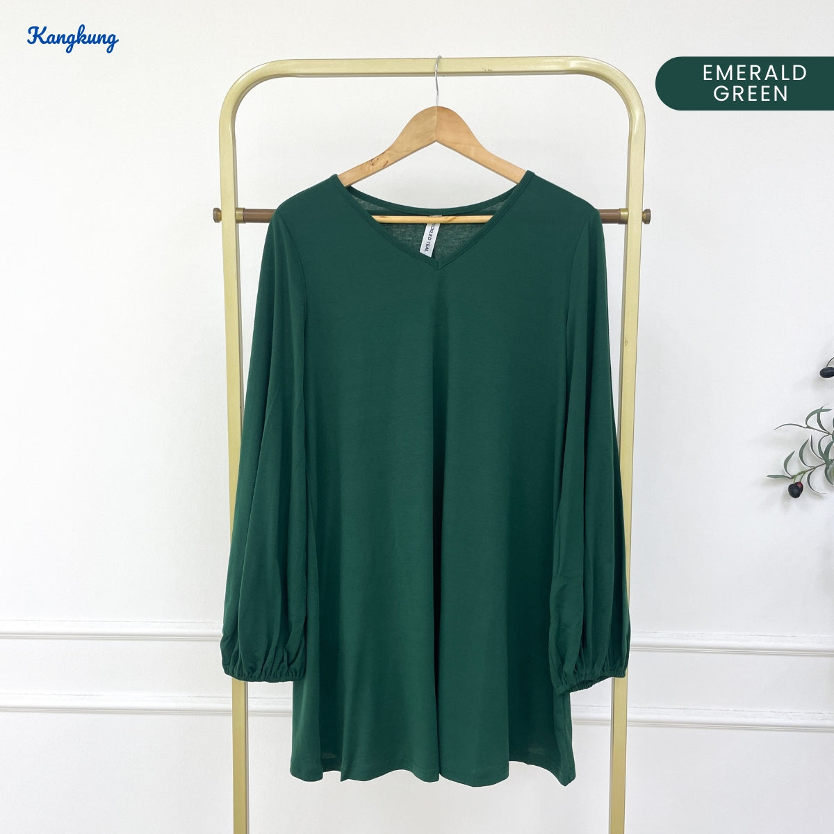 KANGKUNG YUNI KASUAL WOMEN PLAIN BLOUSE BALLOON SLEEVE - C1059 (409)
