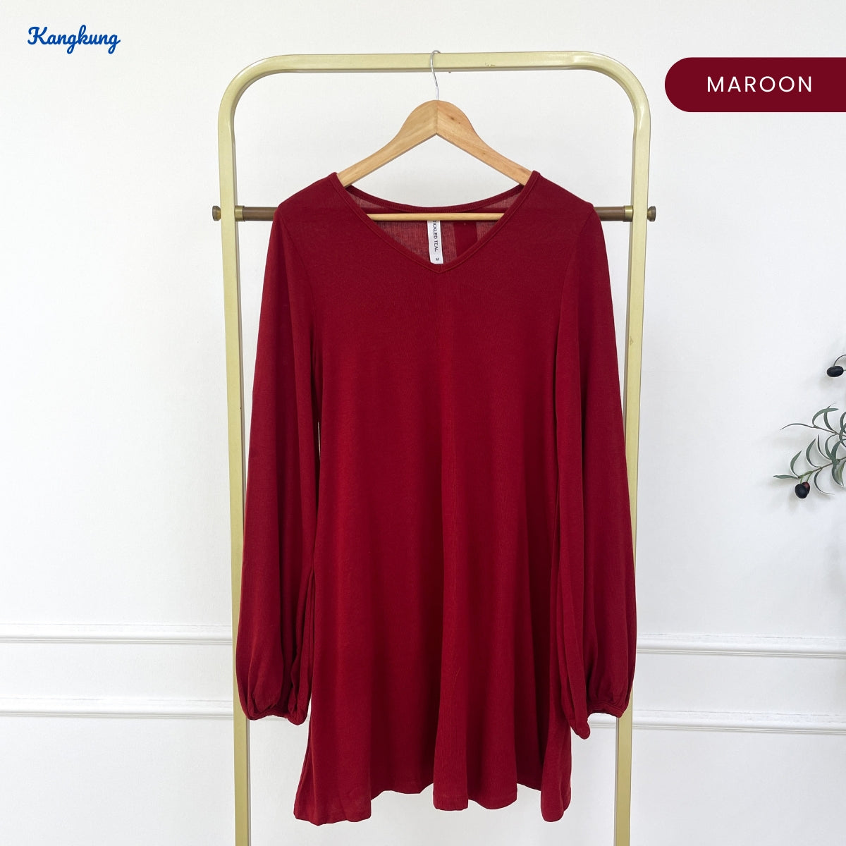 KANGKUNG YUNI KASUAL WOMEN PLAIN BLOUSE BALLOON SLEEVE - C1059 (409)