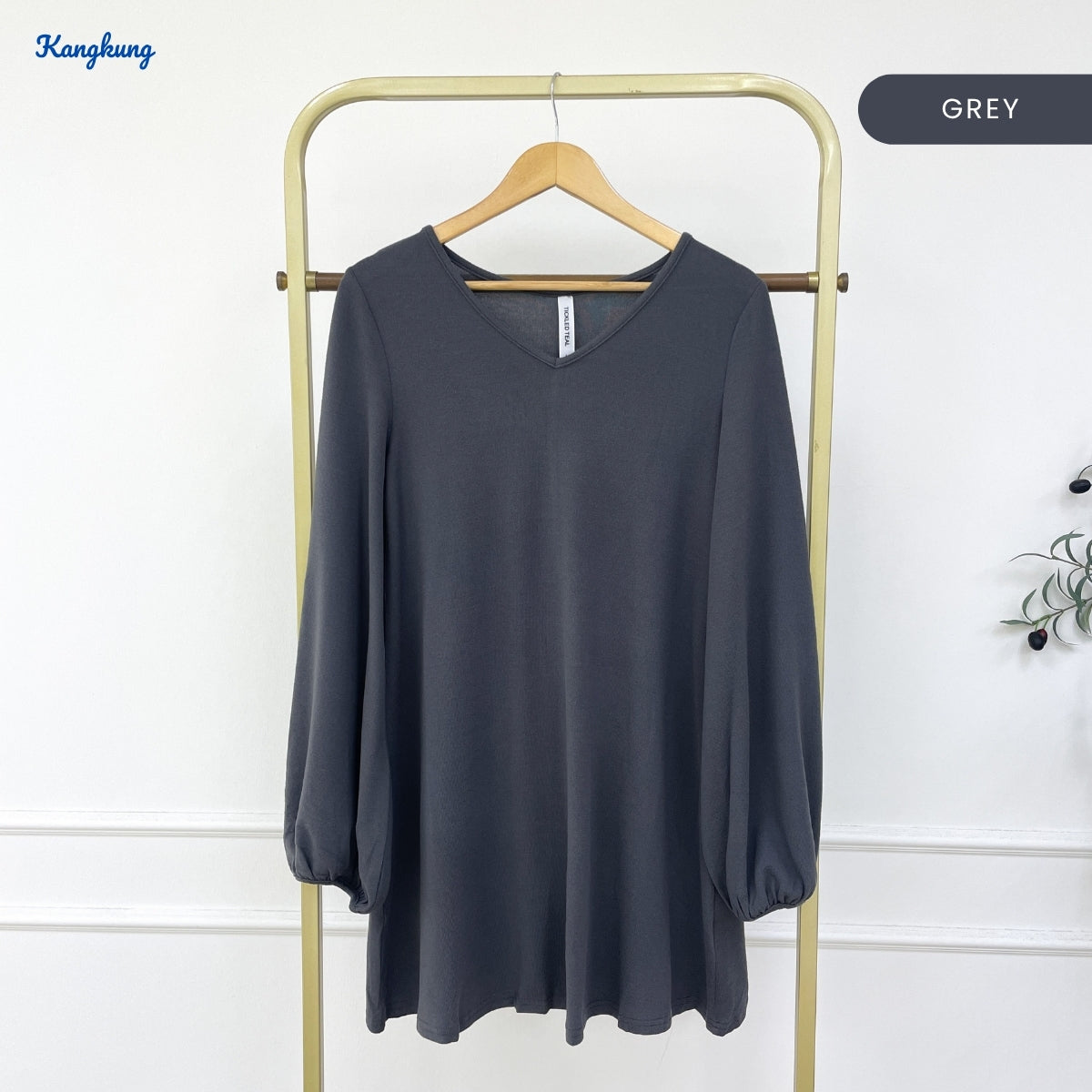 KANGKUNG YUNI KASUAL WOMEN PLAIN BLOUSE BALLOON SLEEVE - C1059 (409)