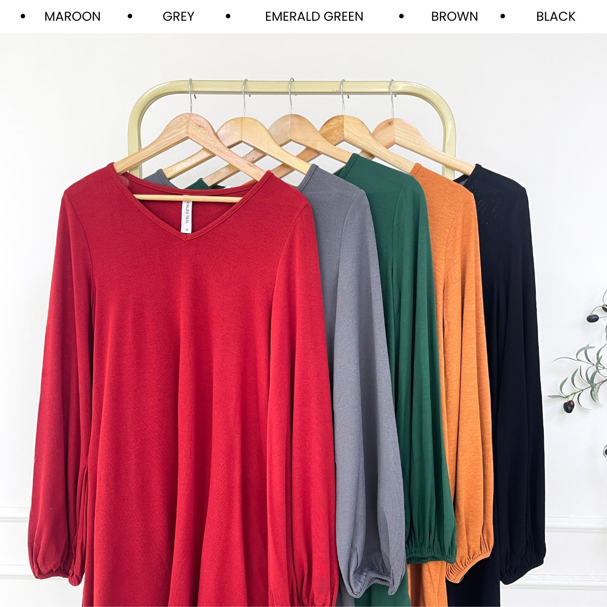KANGKUNG YUNI KASUAL WOMEN PLAIN BLOUSE BALLOON SLEEVE - C1059 (409)