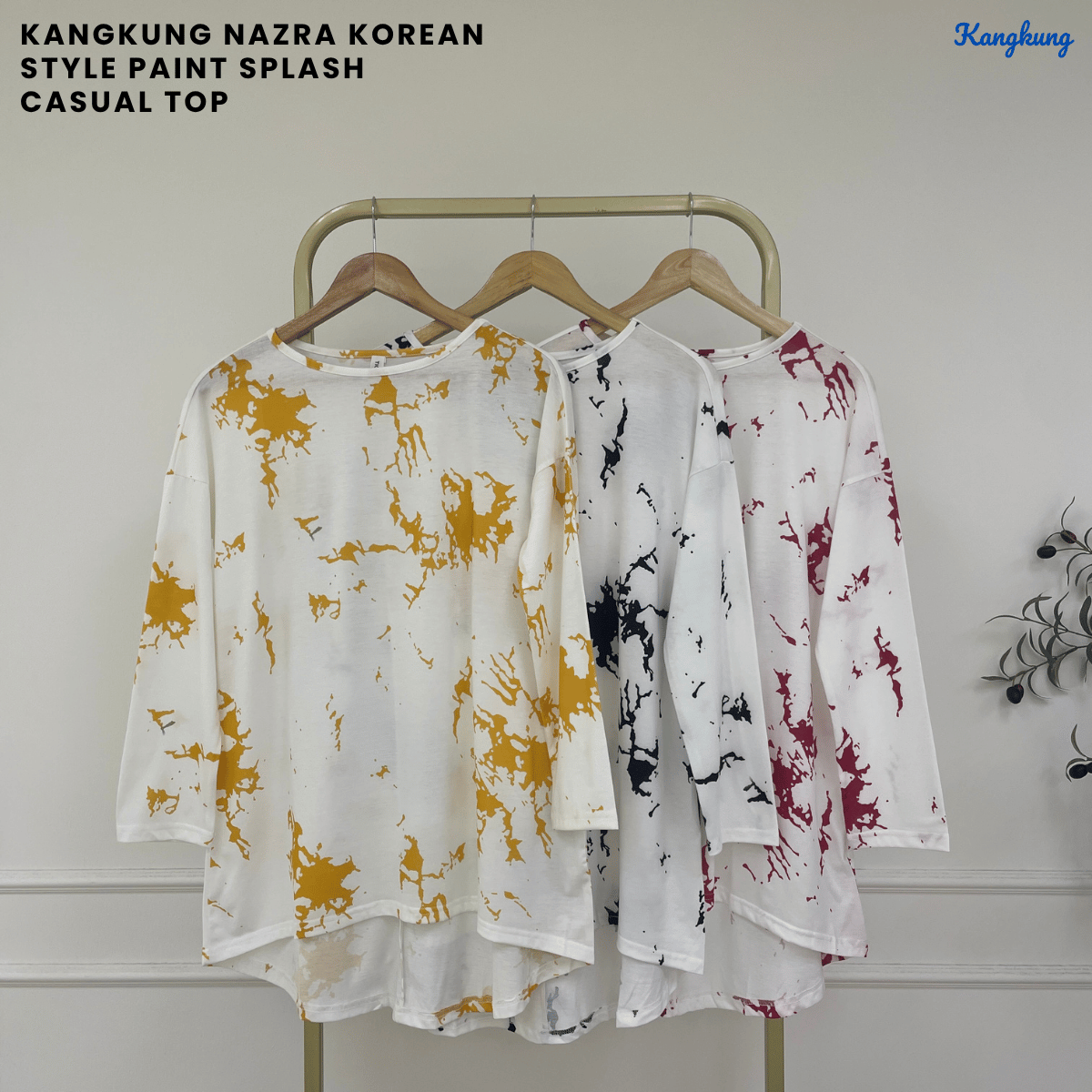 KANGKUNG NAZRA KOREAN STYLE PAINT SPLASH CASUAL TOP - C1060 (299)