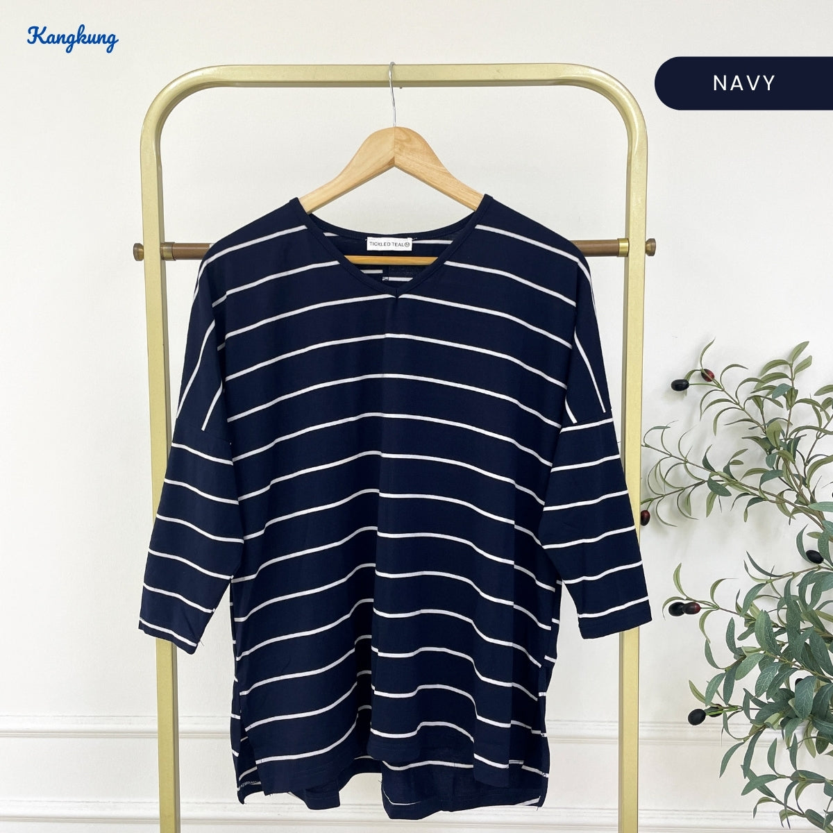 KANGKUNG IERA KASUAL WOMEN BATWING STRIPE LONG SLEEVE - C1061