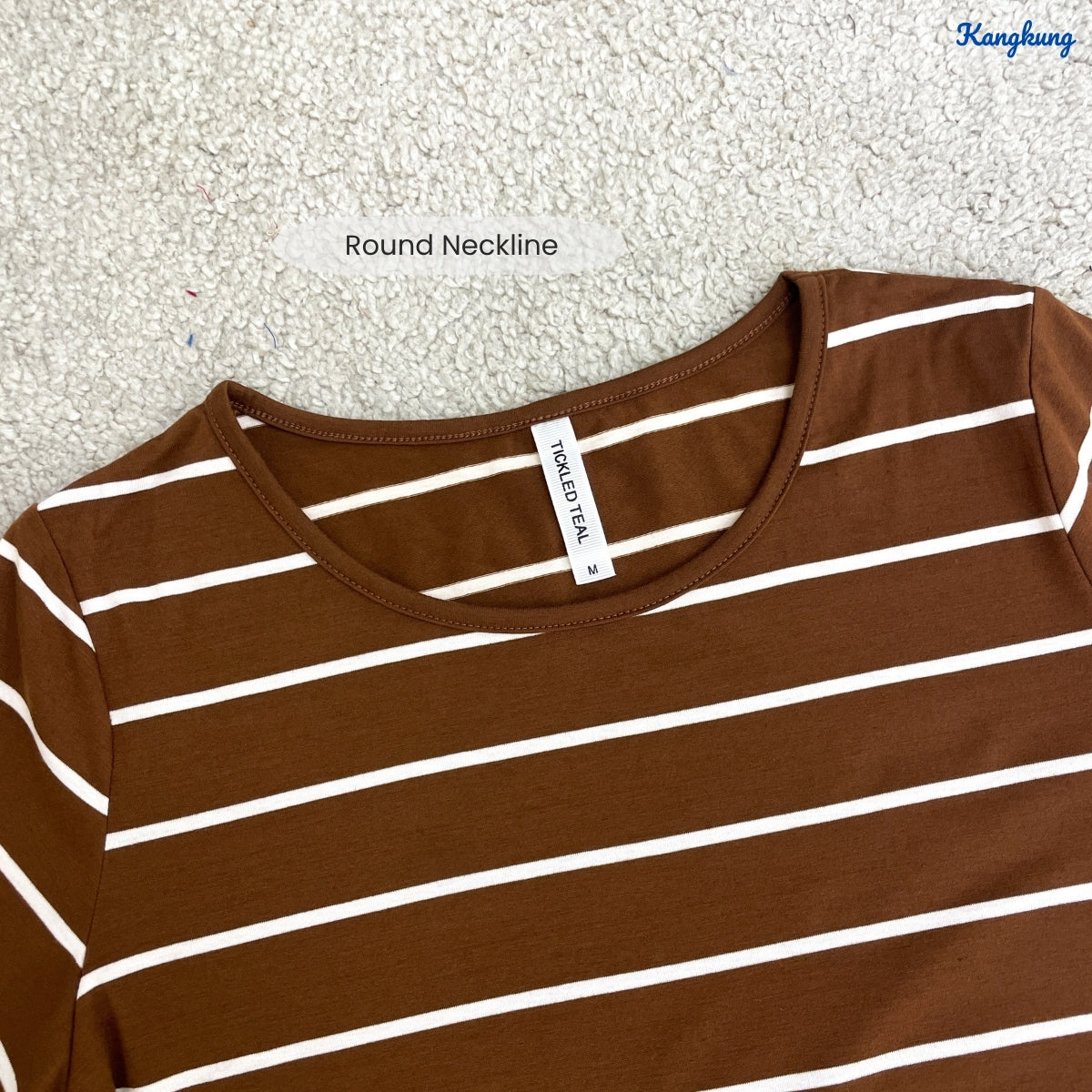 KANGKUNG TINI KASUAL WOMEN STRIPE RUFFLE SLEEVE - C1064