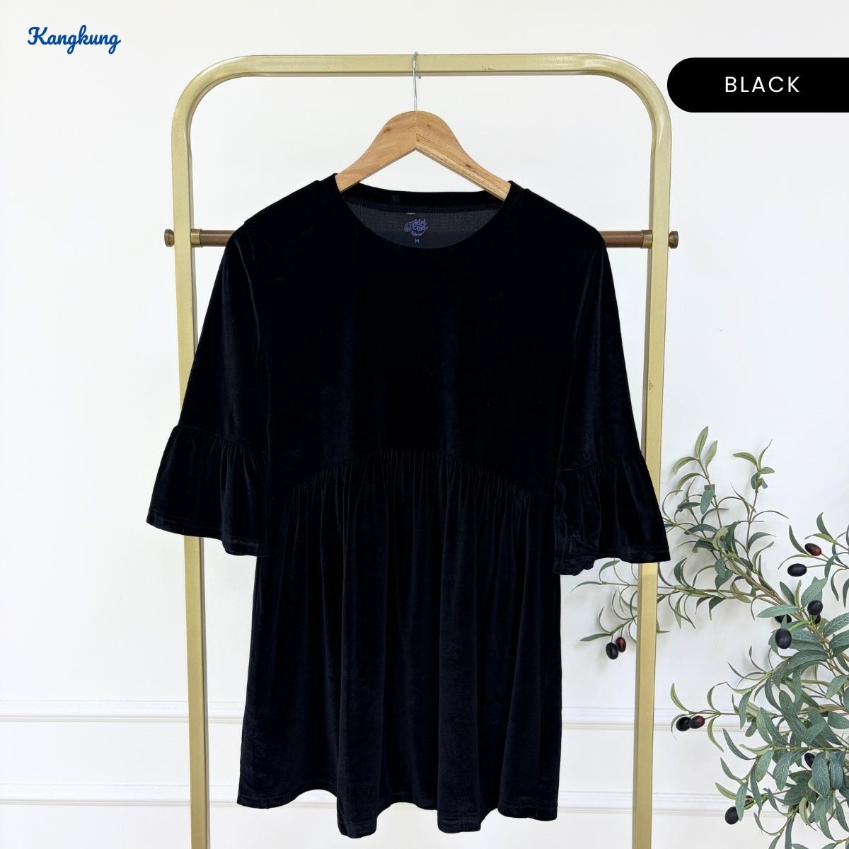 KANGKUNG TALIA KASUAL WOMEN VELVET SHIRT LONG SLEEVE - C1066