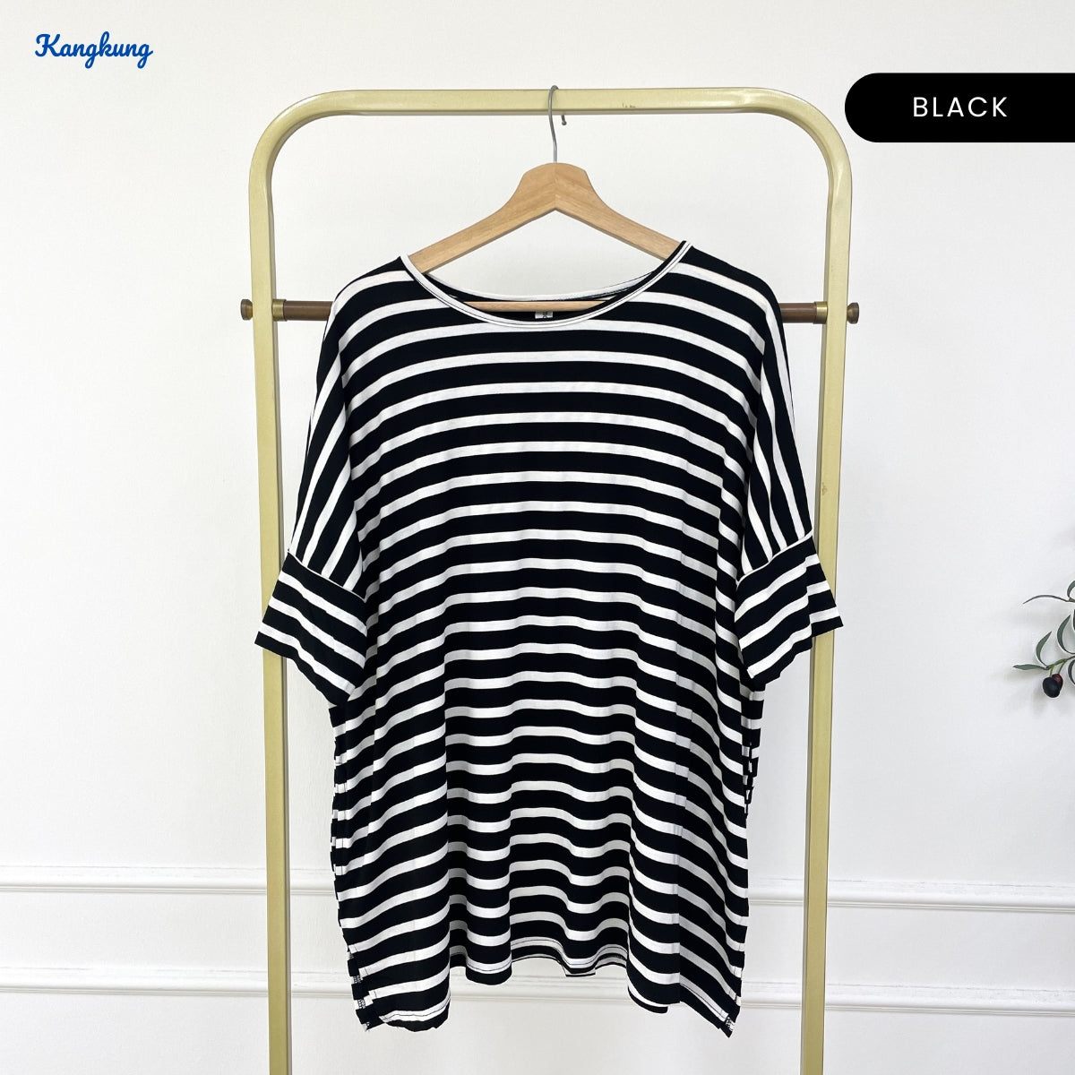 KANGKUNG AINUL KASUAL WOMEN SHIRT STRIPE QUARTER SLEEVE - C1068