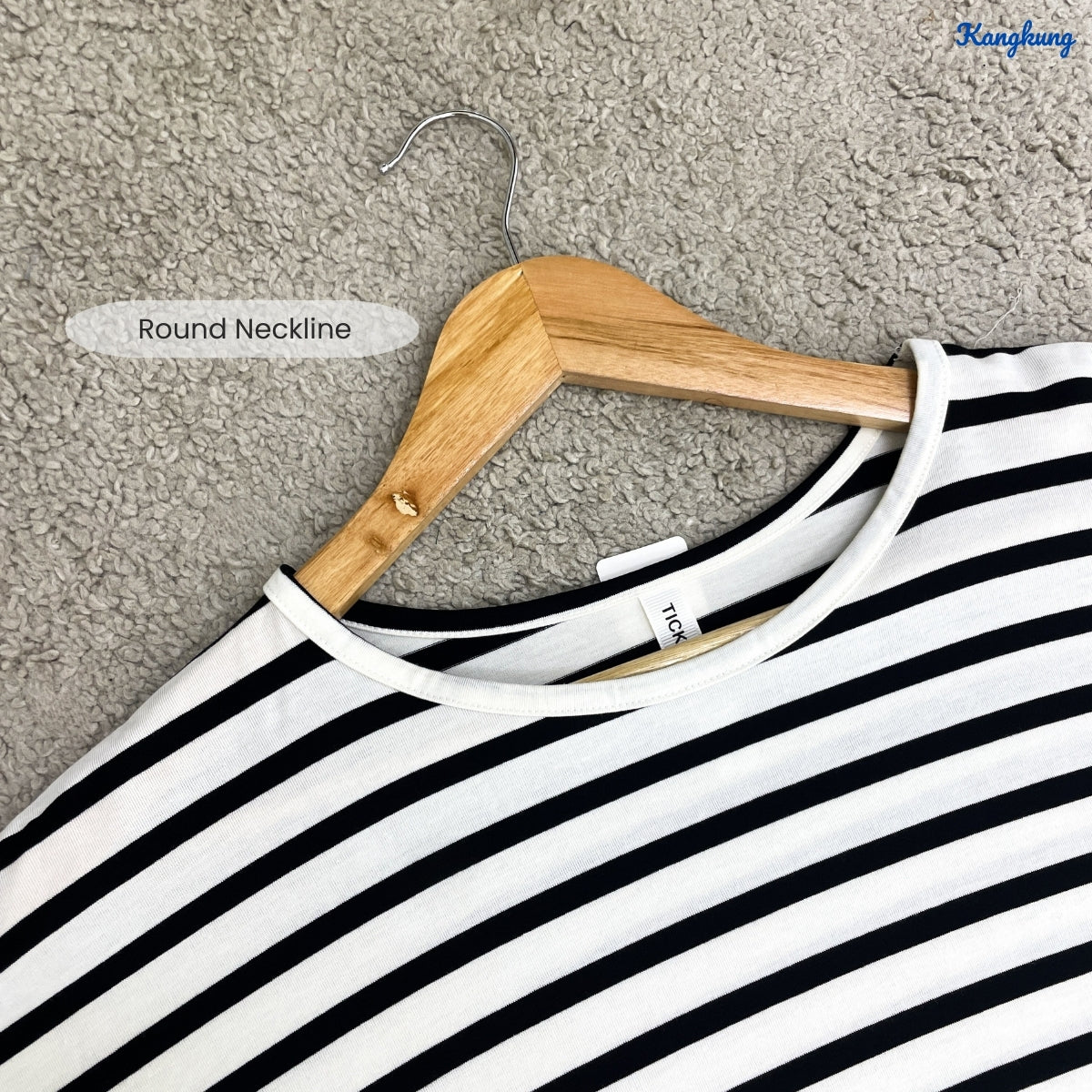 KANGKUNG AINUL KASUAL WOMEN SHIRT STRIPE QUARTER SLEEVE - C1068