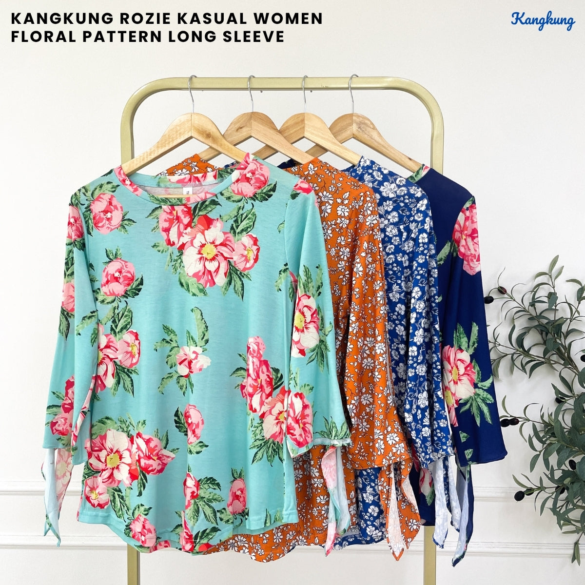 KANGKUNG ROZIE KASUAL WOMEN FLORAL PATTERN LONG SLEEVE - C1069