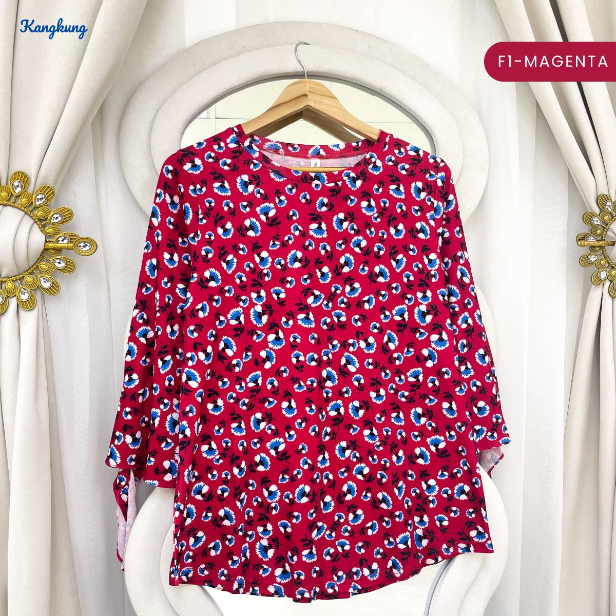 KANGKUNG ROZIE KASUAL WOMEN FLORAL PATTERN LONG SLEEVE - C1069