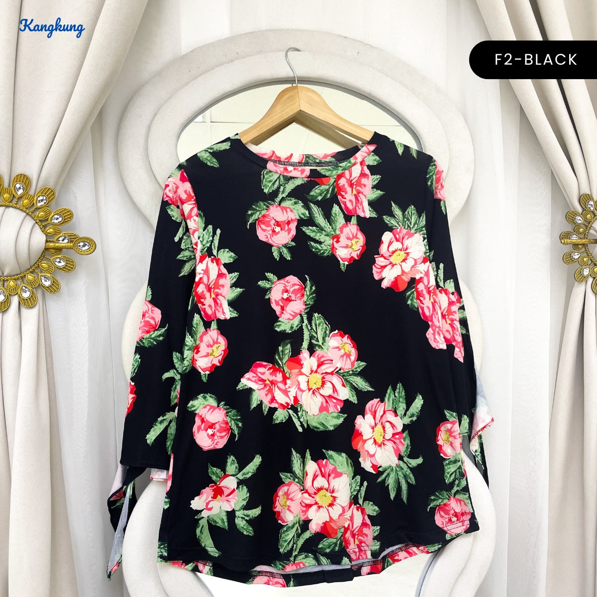 KANGKUNG ROZIE KASUAL WOMEN FLORAL PATTERN LONG SLEEVE - C1069