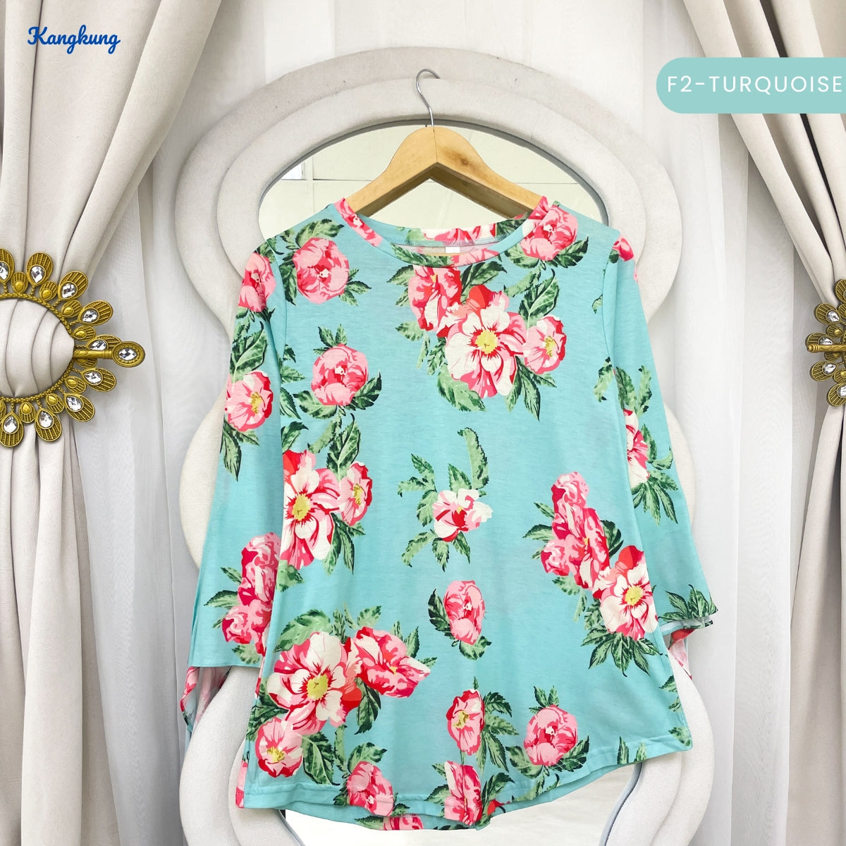 KANGKUNG ROZIE KASUAL WOMEN FLORAL PATTERN LONG SLEEVE - C1069