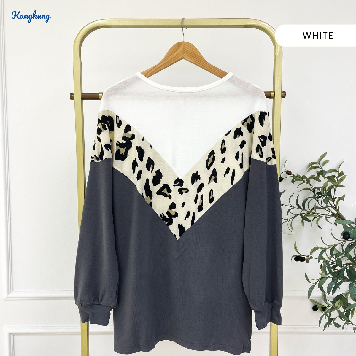 KANGKUNG NAFEESA LEOPARD PATTERN LONG SLEEVE - C1071
