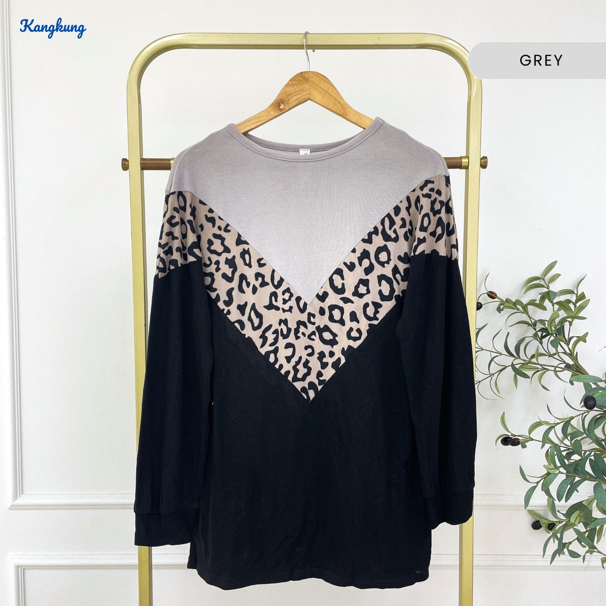 KANGKUNG NAFEESA LEOPARD PATTERN LONG SLEEVE - C1071
