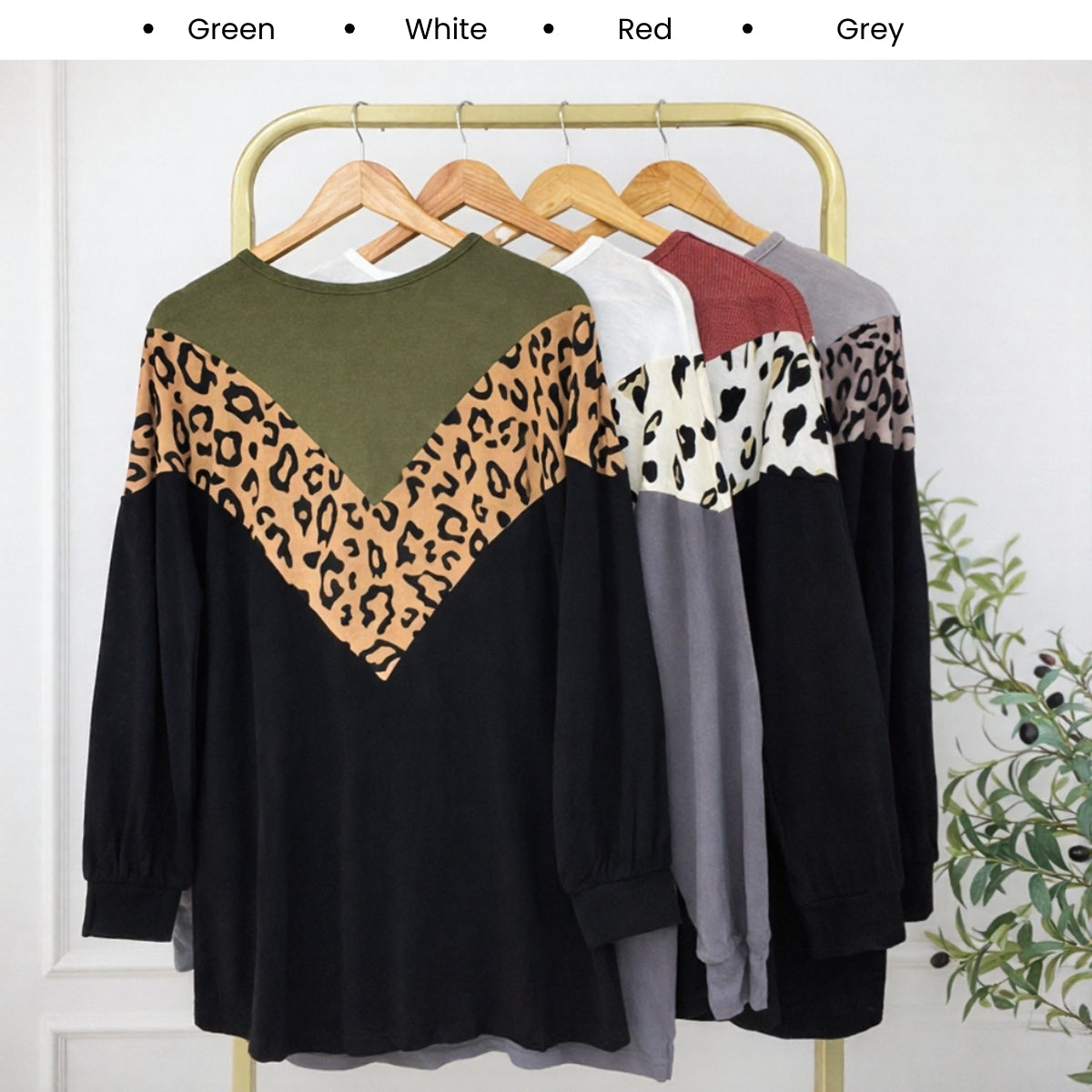 KANGKUNG NAFEESA LEOPARD PATTERN LONG SLEEVE - C1071