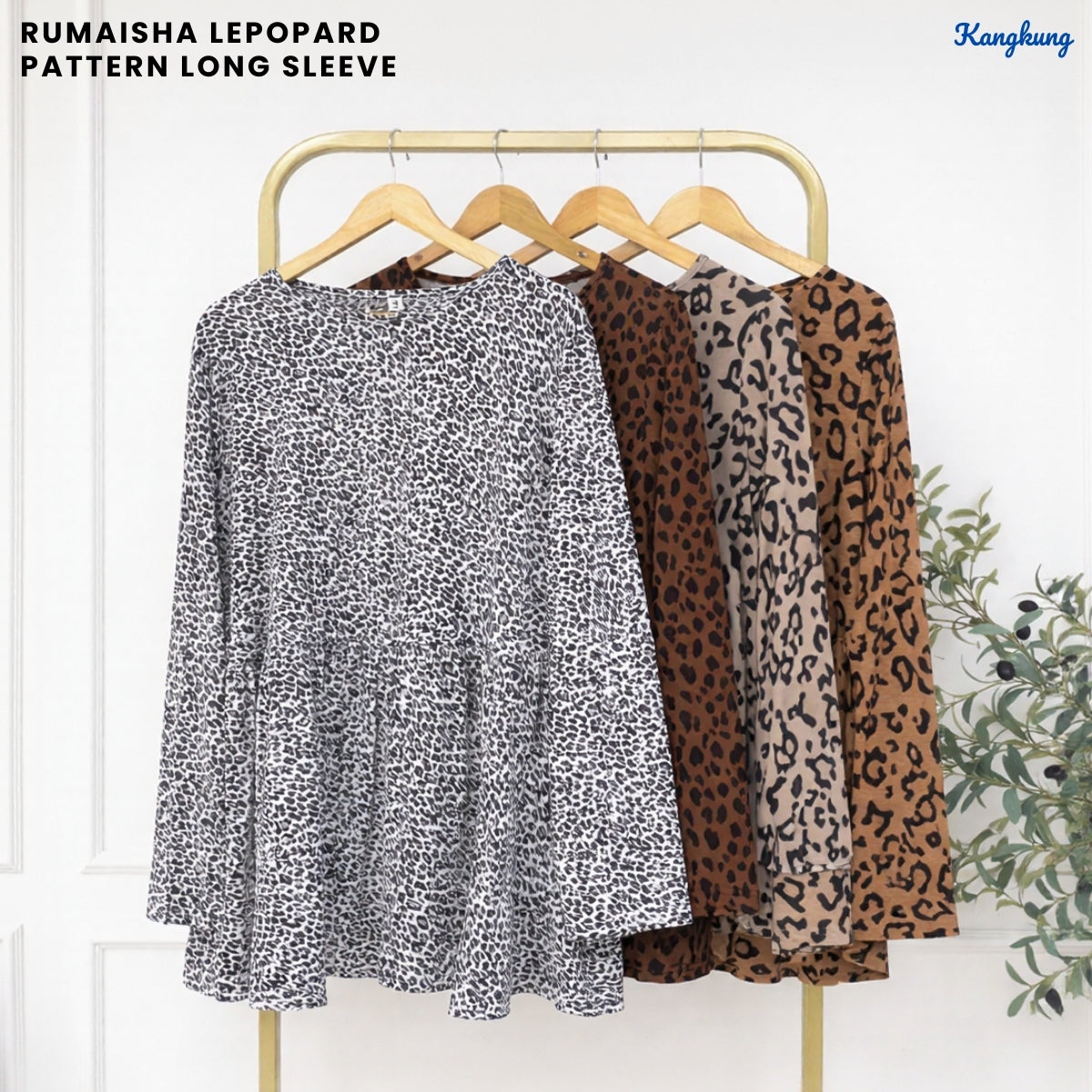 KANGKUNG RUMAISHA LEOPARD PATTERN LONG SLEEVE - C1072