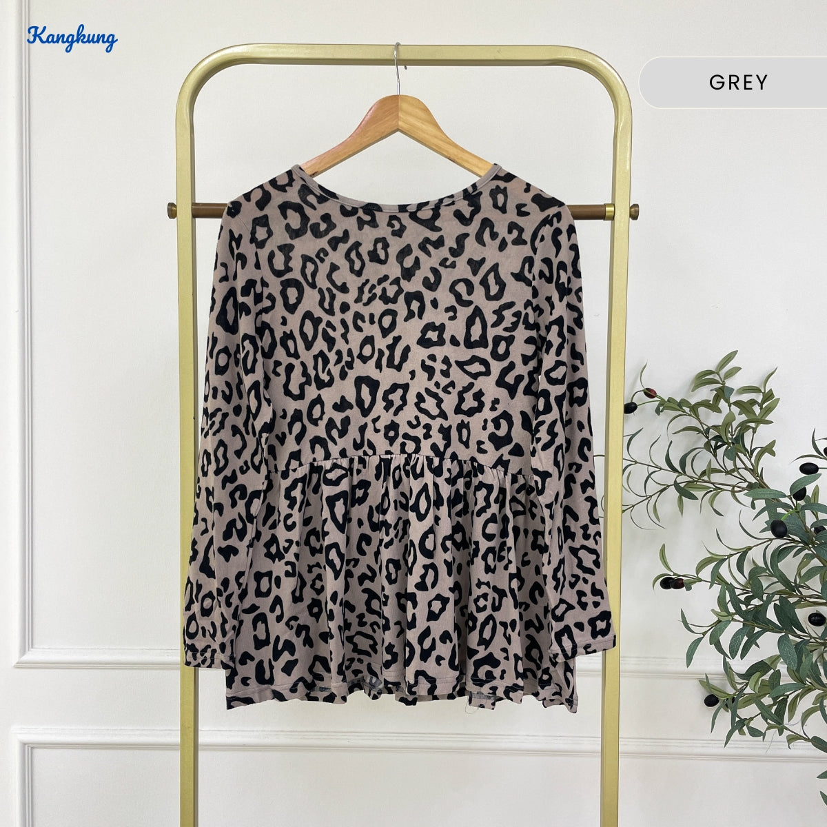 KANGKUNG RUMAISHA LEOPARD PATTERN LONG SLEEVE - C1072
