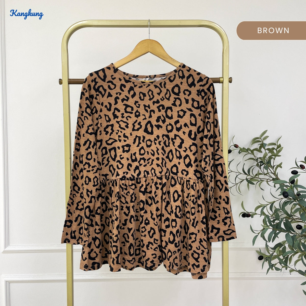 KANGKUNG RUMAISHA LEOPARD PATTERN LONG SLEEVE - C1072