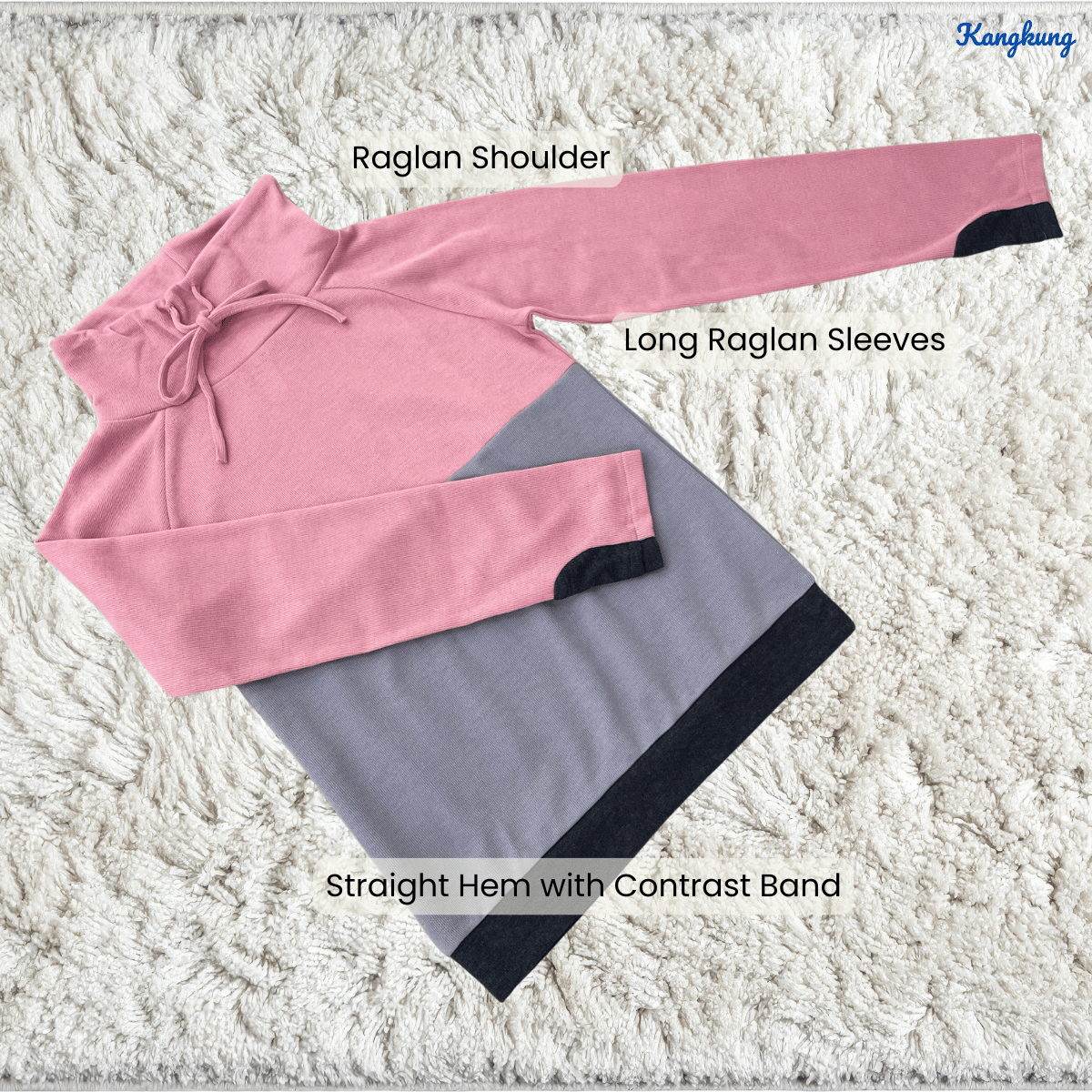 KANGKUNG ZAYLEE SPORTY STREETWEAR COLORBLOCK TOP - C1077 (496)