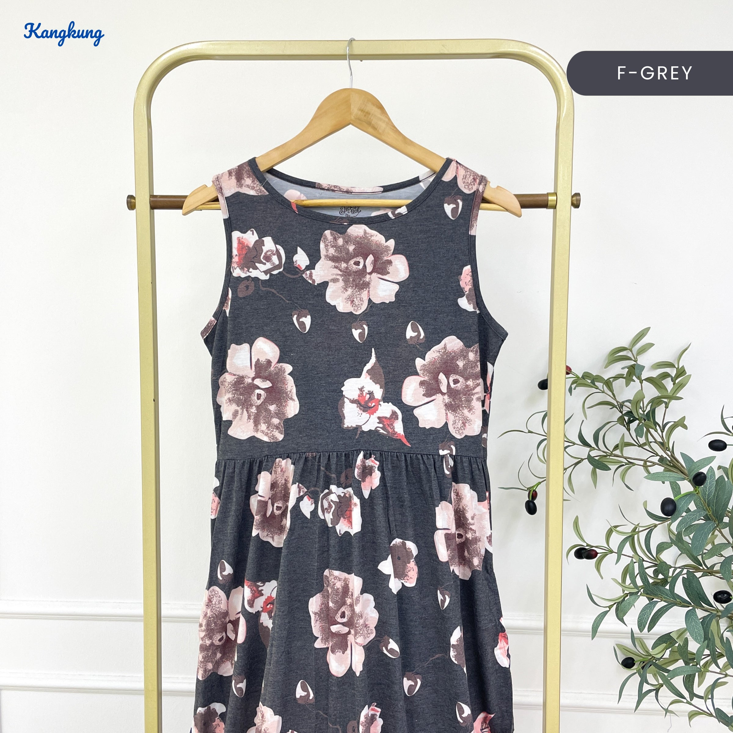 KANGKUNG NAYLINA KASUAL WOMEN SLEEVELESS DRESS - C1075 (502)