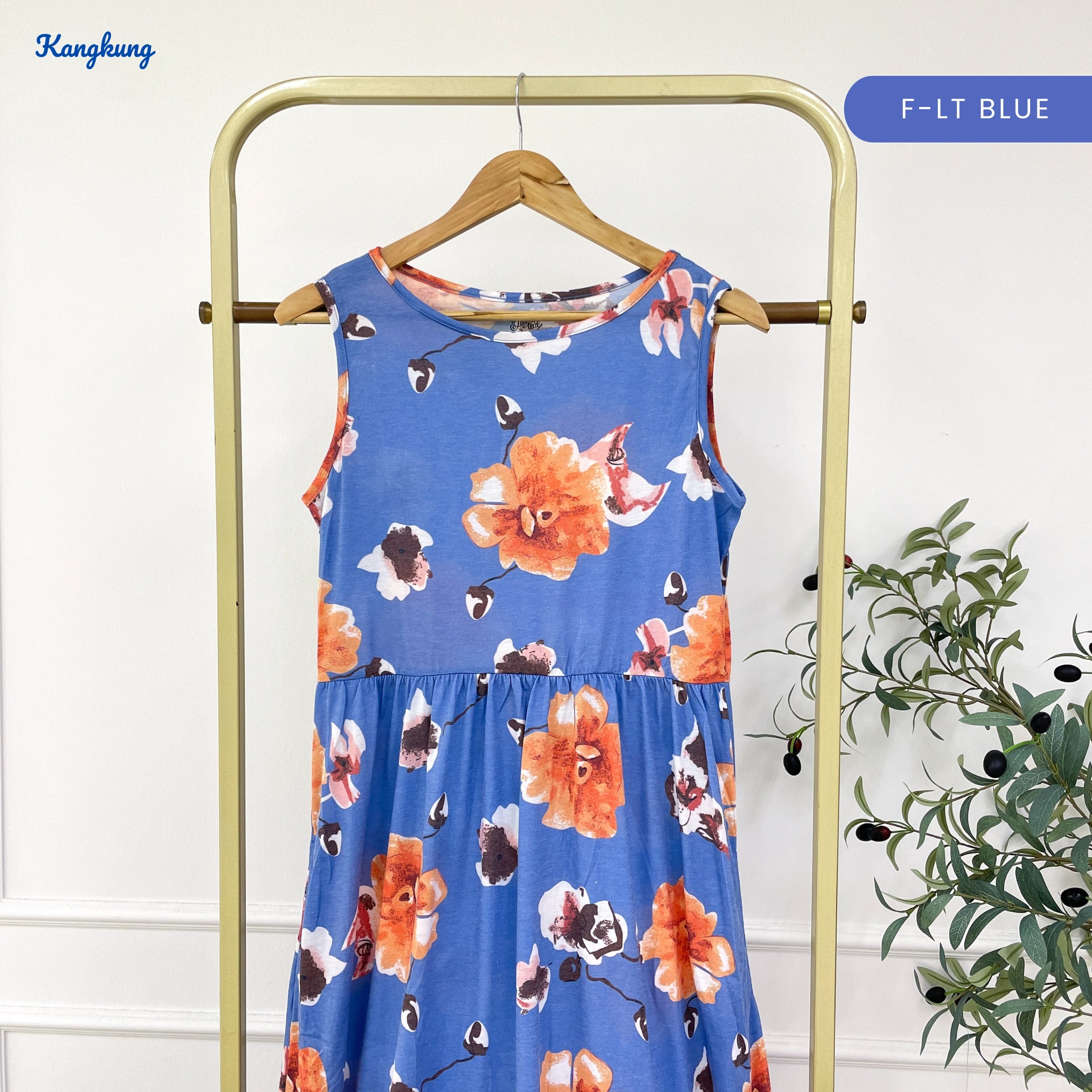 KANGKUNG NAYLINA KASUAL WOMEN SLEEVELESS DRESS - C1075 (502)