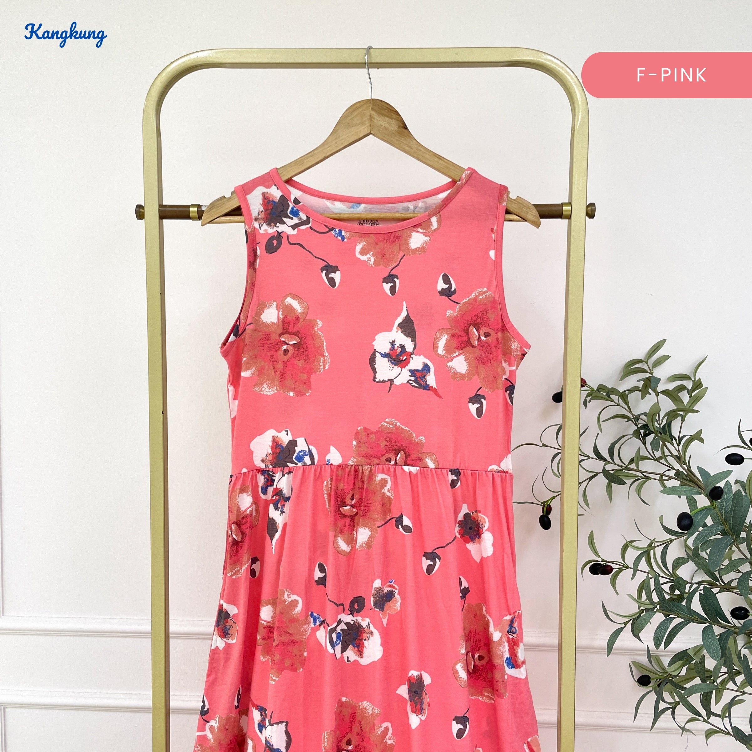 KANGKUNG NAYLINA KASUAL WOMEN SLEEVELESS DRESS - C1075 (502)