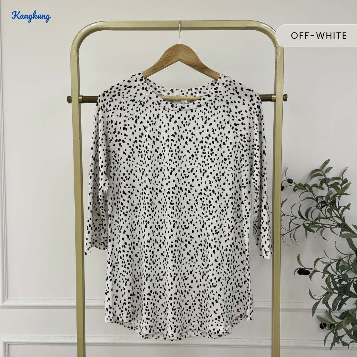 KANGKUNG RAELINA MODERN POLKA RELAXED BLOUSE - C1076