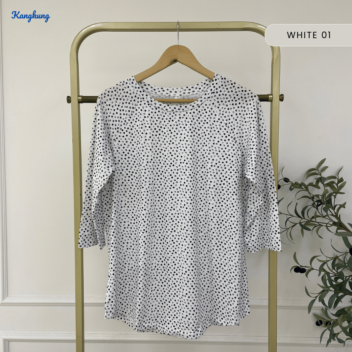 KANGKUNG RAELINA MODERN POLKA RELAXED BLOUSE - C1076