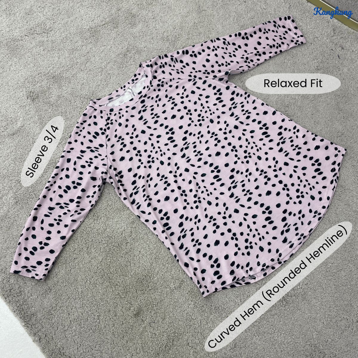 KANGKUNG RAELINA MODERN POLKA RELAXED BLOUSE - C1076