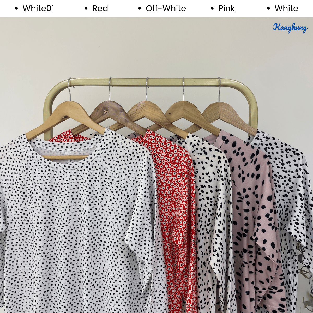 KANGKUNG RAELINA MODERN POLKA RELAXED BLOUSE - C1076