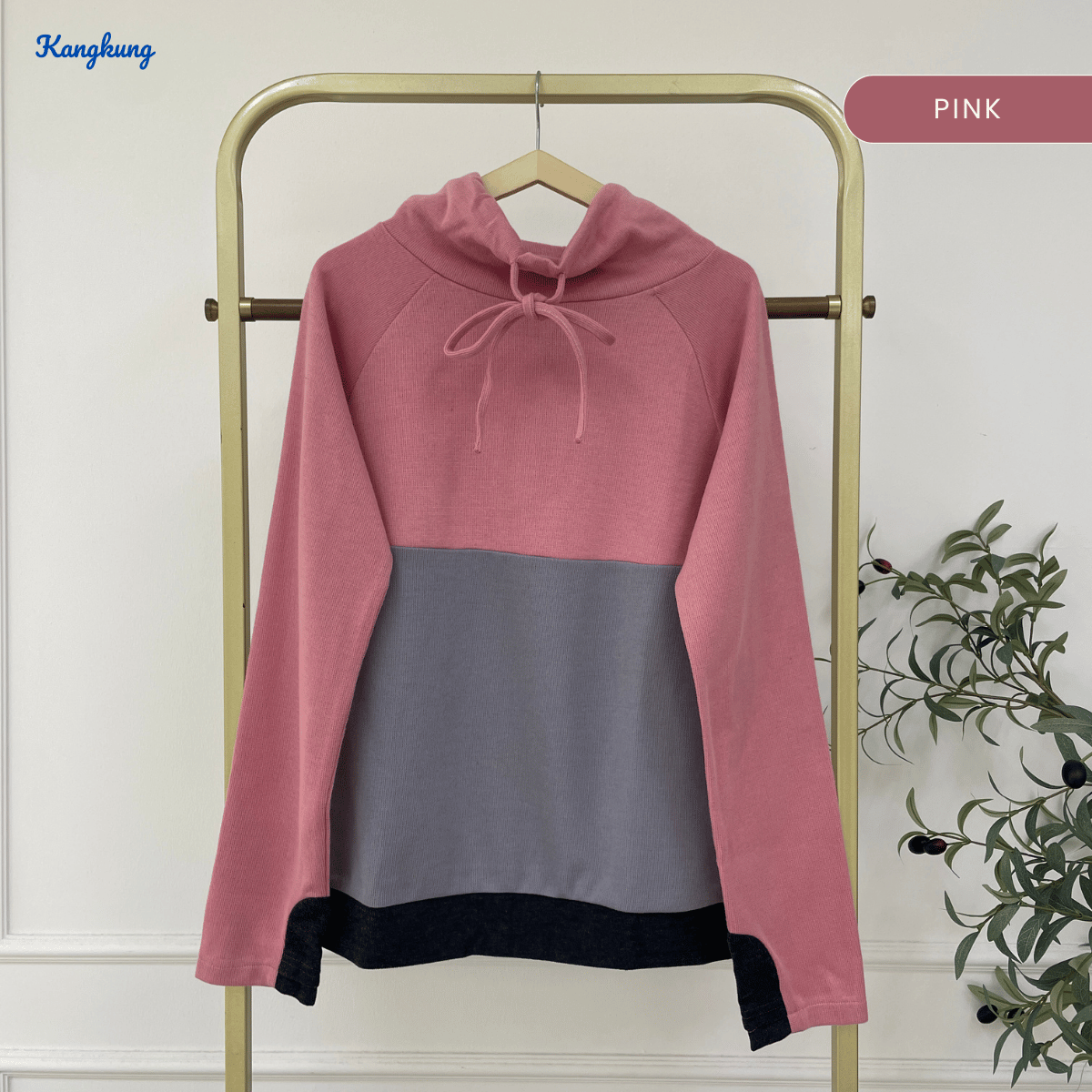 KANGKUNG ZAYLEE SPORTY STREETWEAR COLORBLOCK TOP - C1077 (496)