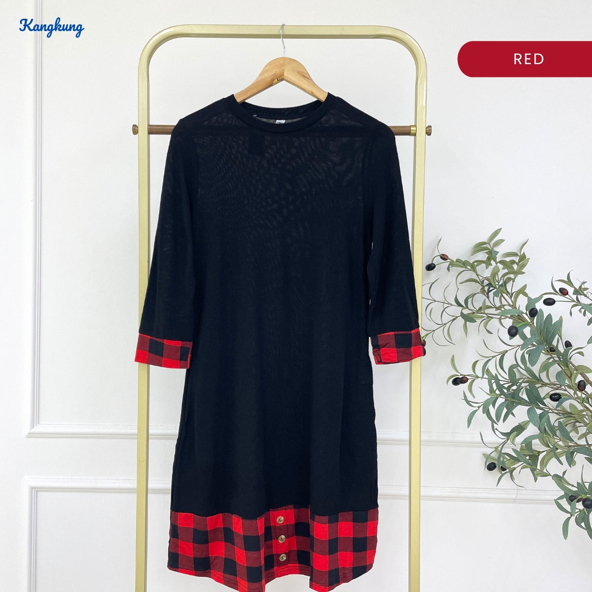 KANGKUNG ARELIA LONG BLOUSE QUARTER SLEEVE - C1078 (448)