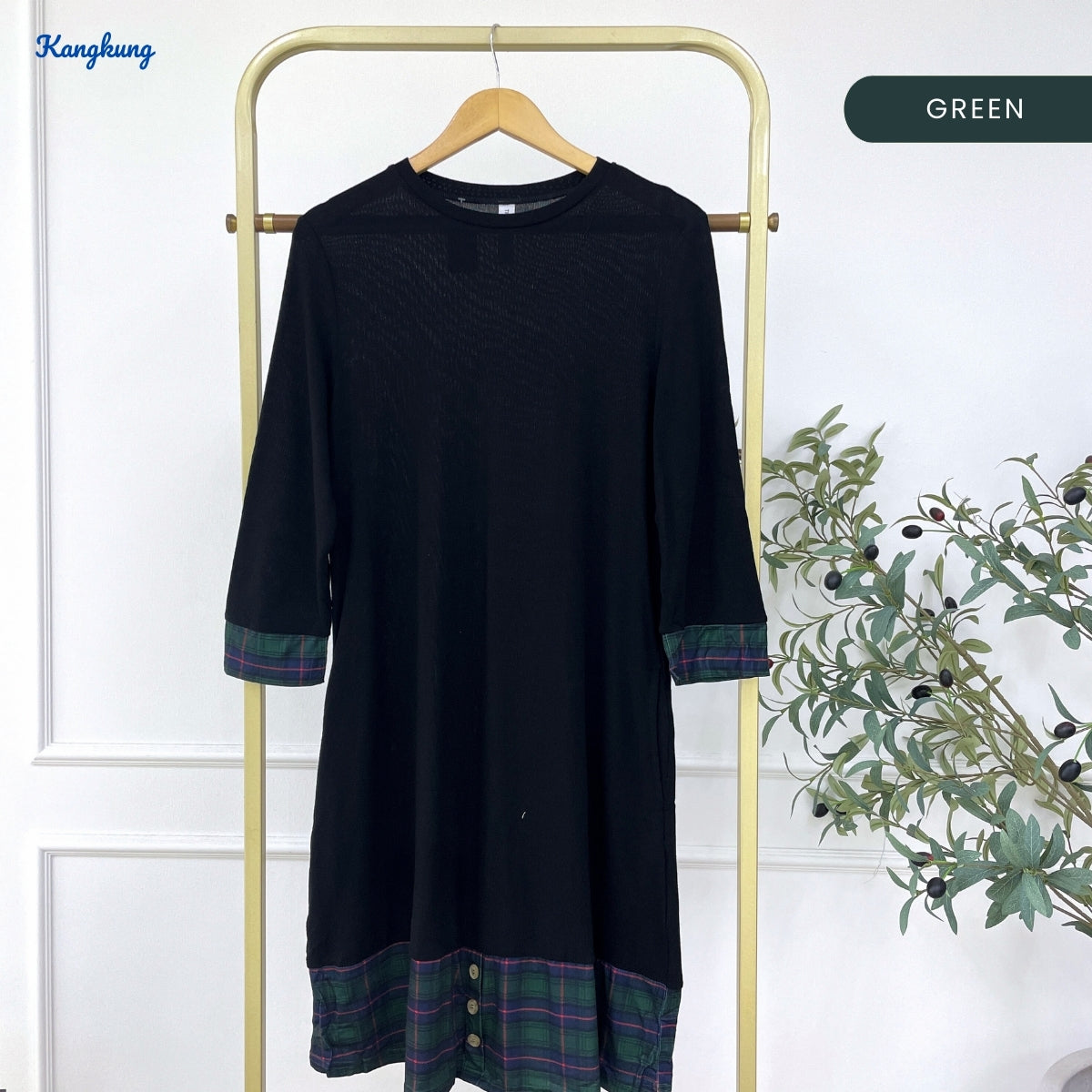 KANGKUNG ARELIA LONG BLOUSE QUARTER SLEEVE - C1078 (448)