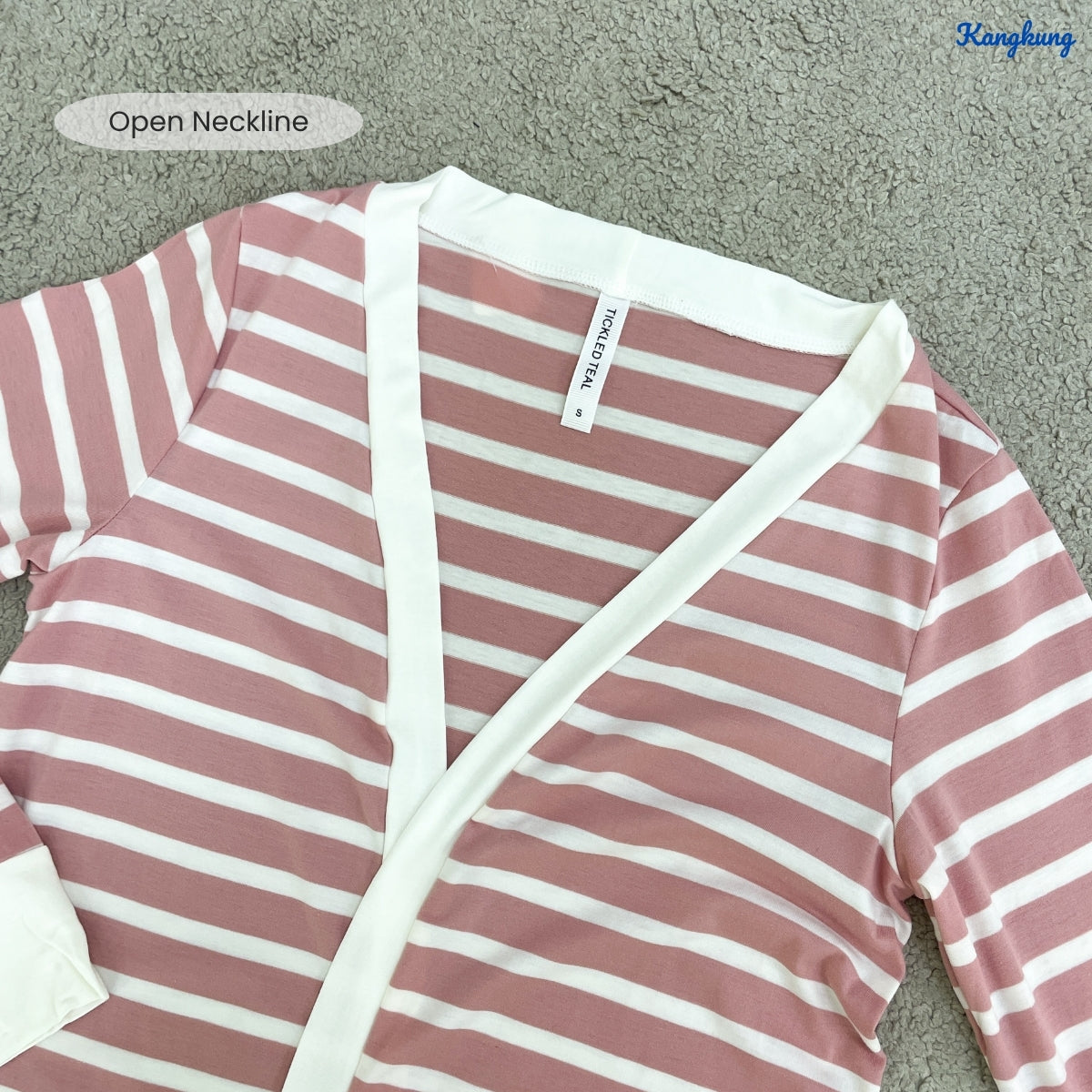 KANGKUNG YAREENA STRIPE PATTERN LONG OPEN CARDIGAN - C1080 (523)