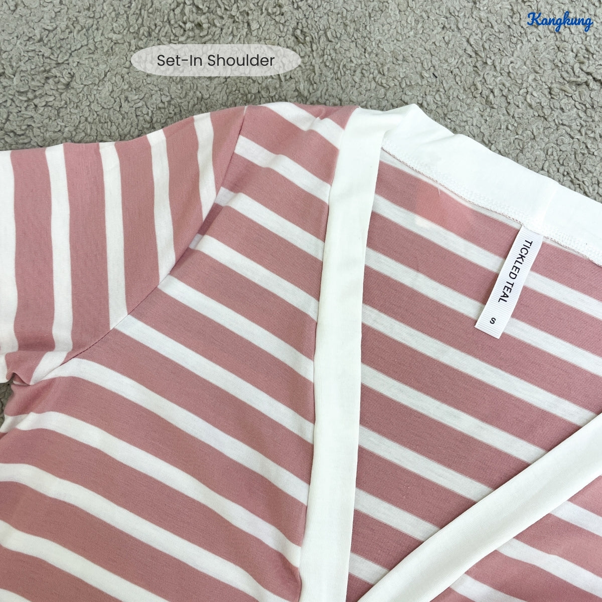 KANGKUNG YAREENA STRIPE PATTERN LONG OPEN CARDIGAN - C1080 (523)